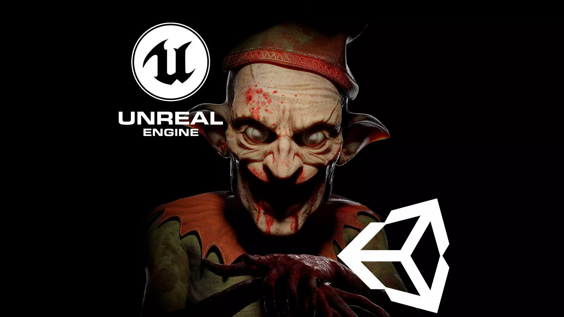 Christmas Evil Elf game character for Horror and Fantasy games Low-poly 3D model_0