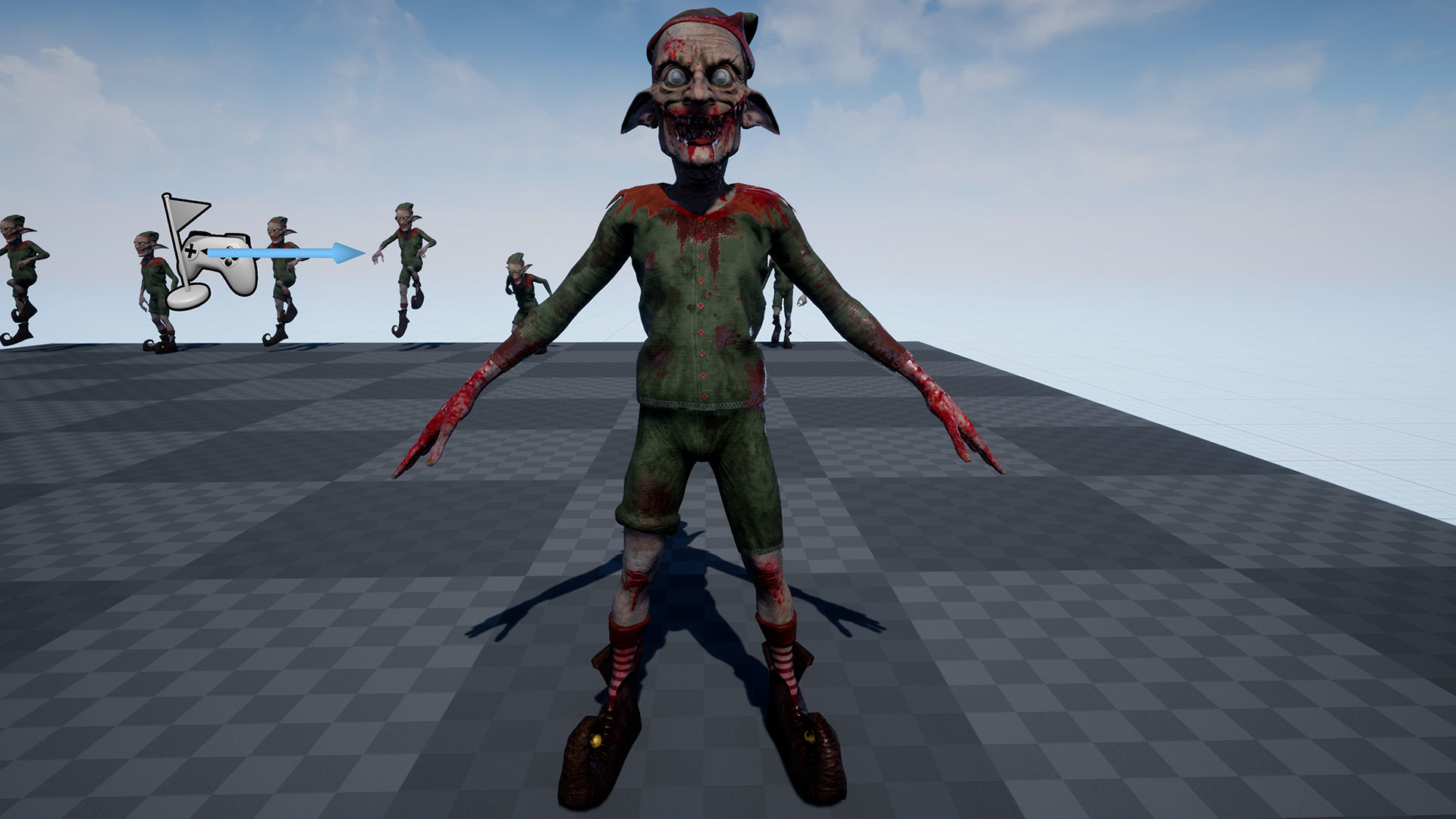 Christmas Evil Elf game character for Horror and Fantasy games Low-poly 3D model_20