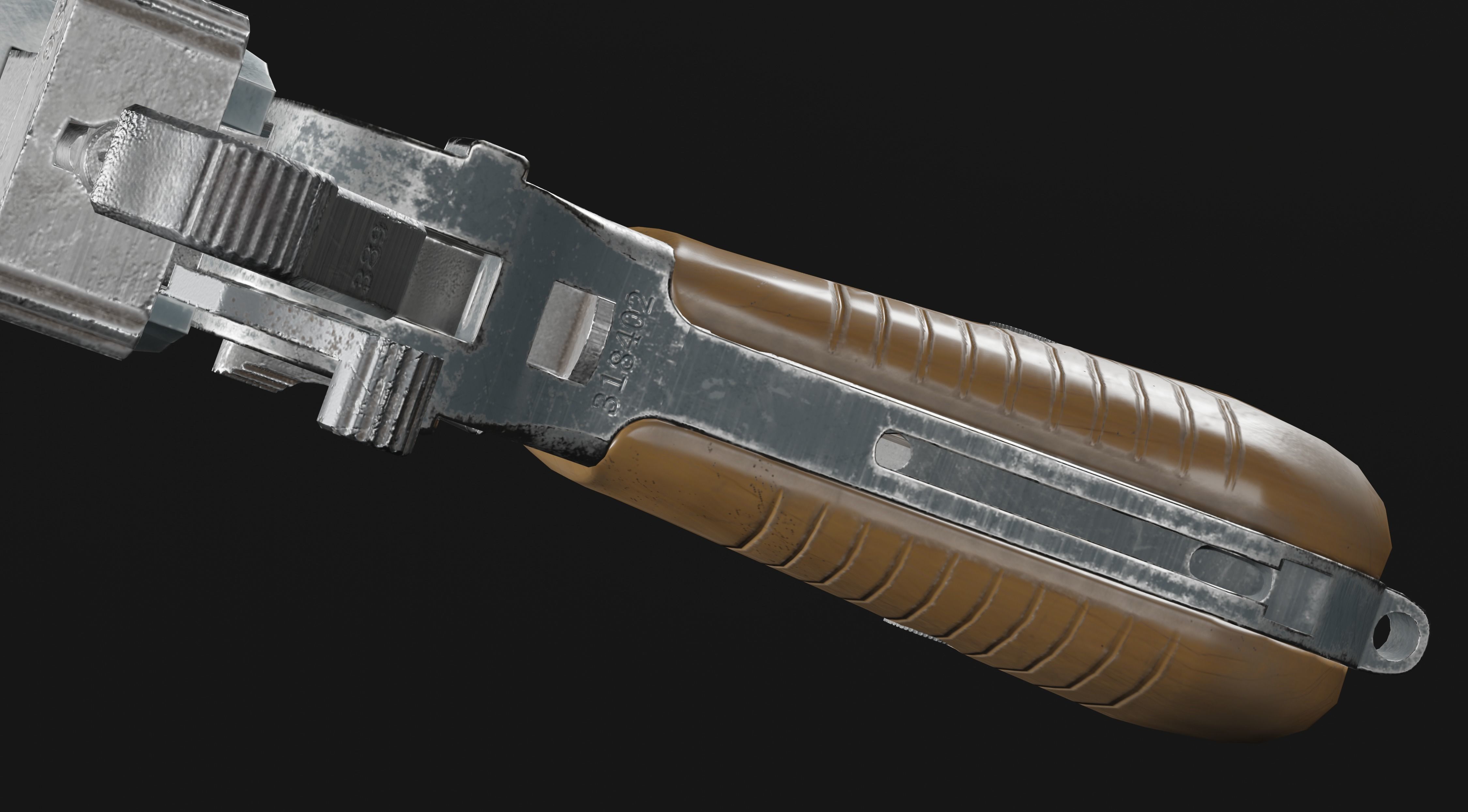 Mauser C96 Broomhandle with carry  case low poly game asset Low-poly 3D model_17