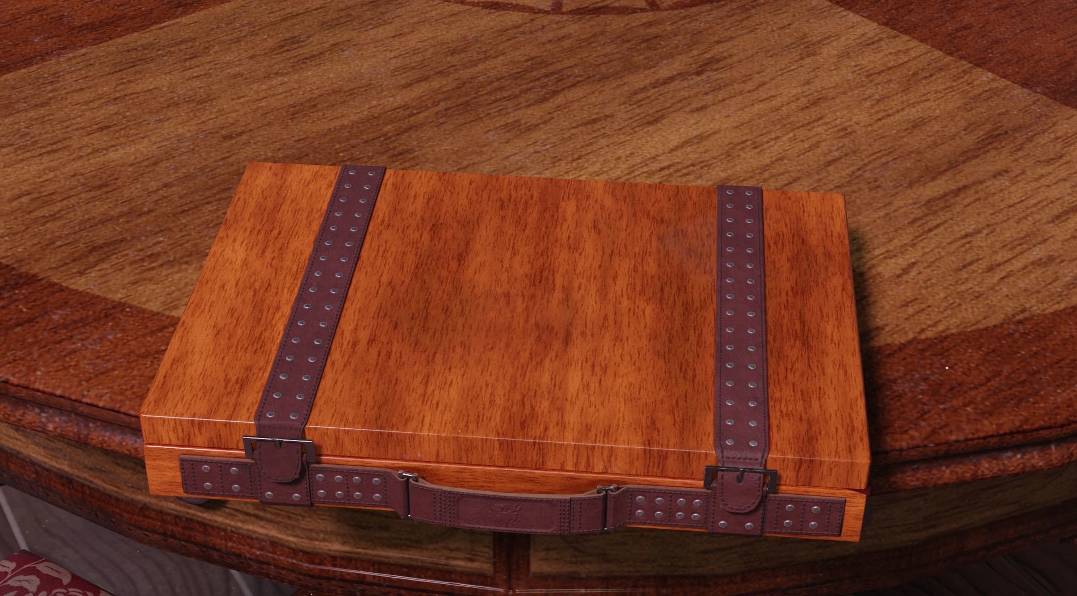 Mauser C96 Broomhandle with carry  case low poly game asset Low-poly 3D model_10