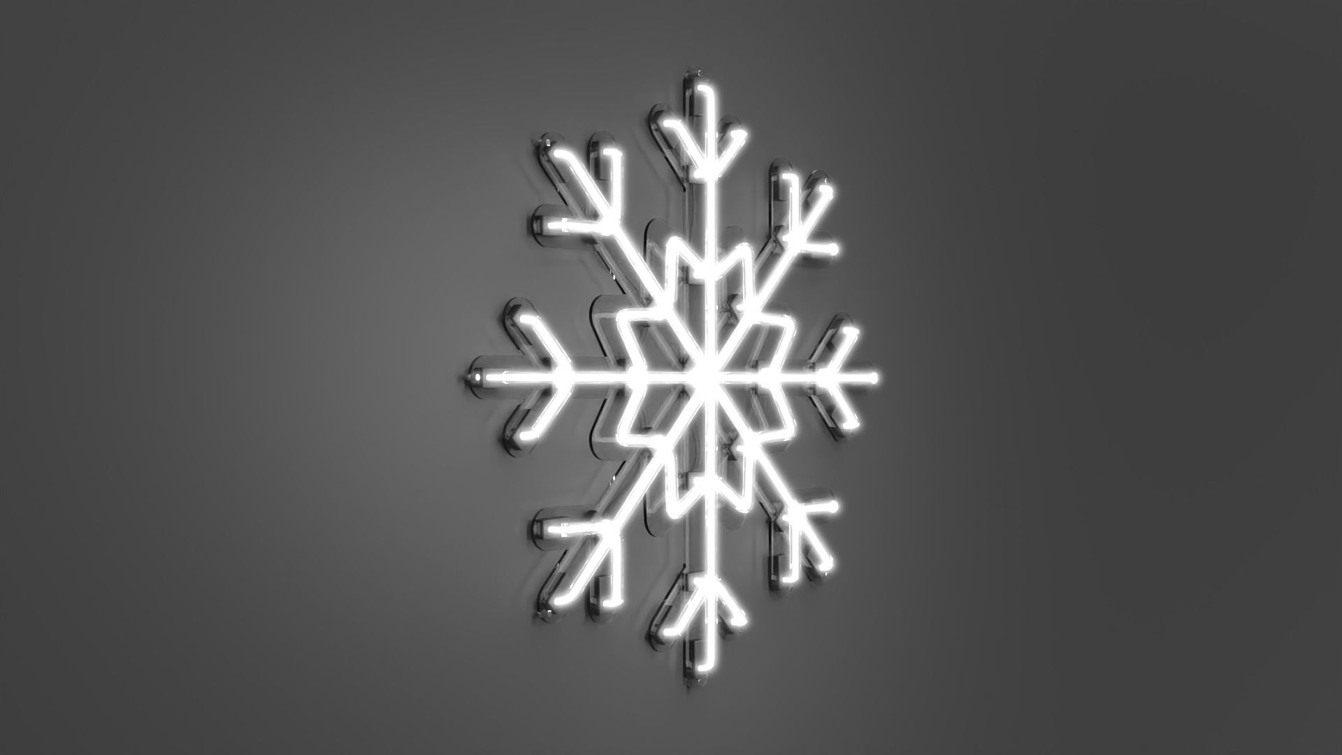 Snowflake - Neon Sign 3D model_4