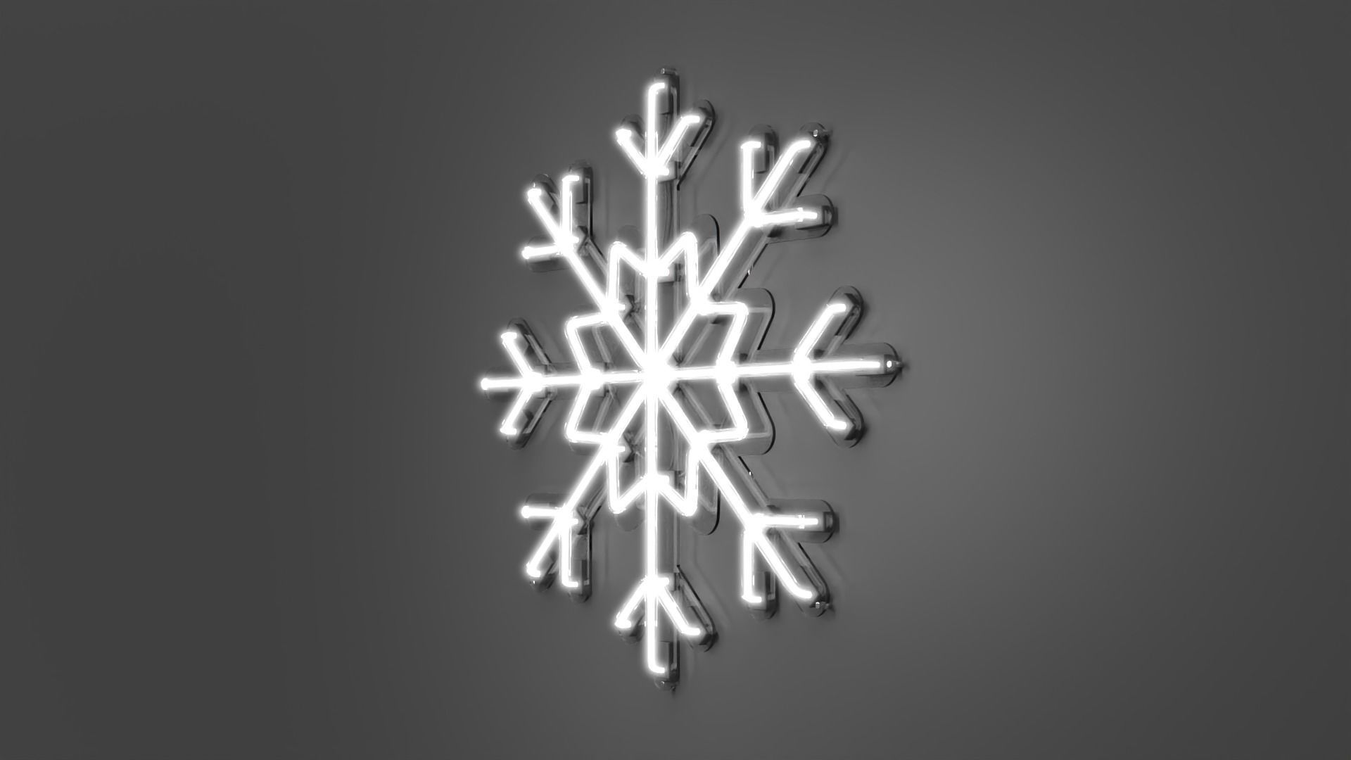 Snowflake - Neon Sign 3D model_3