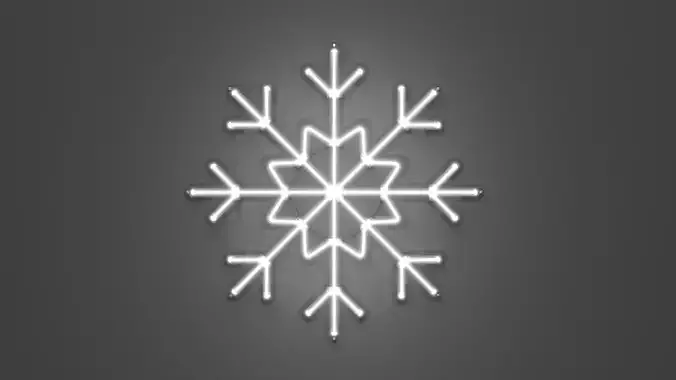 Snowflake - Neon Sign 3D model