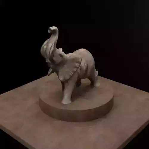 3D Scanned Porcelain Elephant
