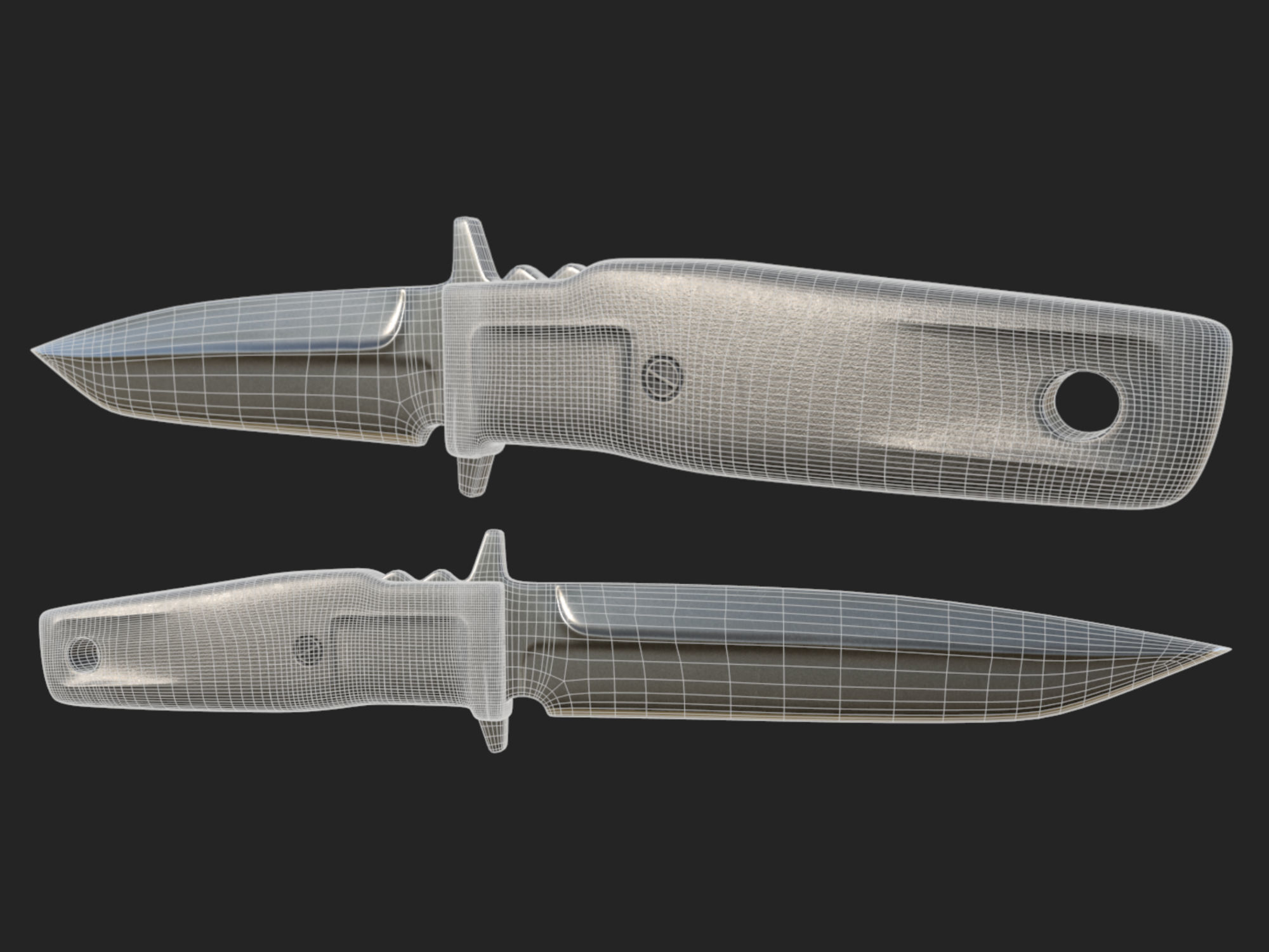 Tactical Combat Knife - Military - Blade - FPS - CS Style Low-poly 3D model_8