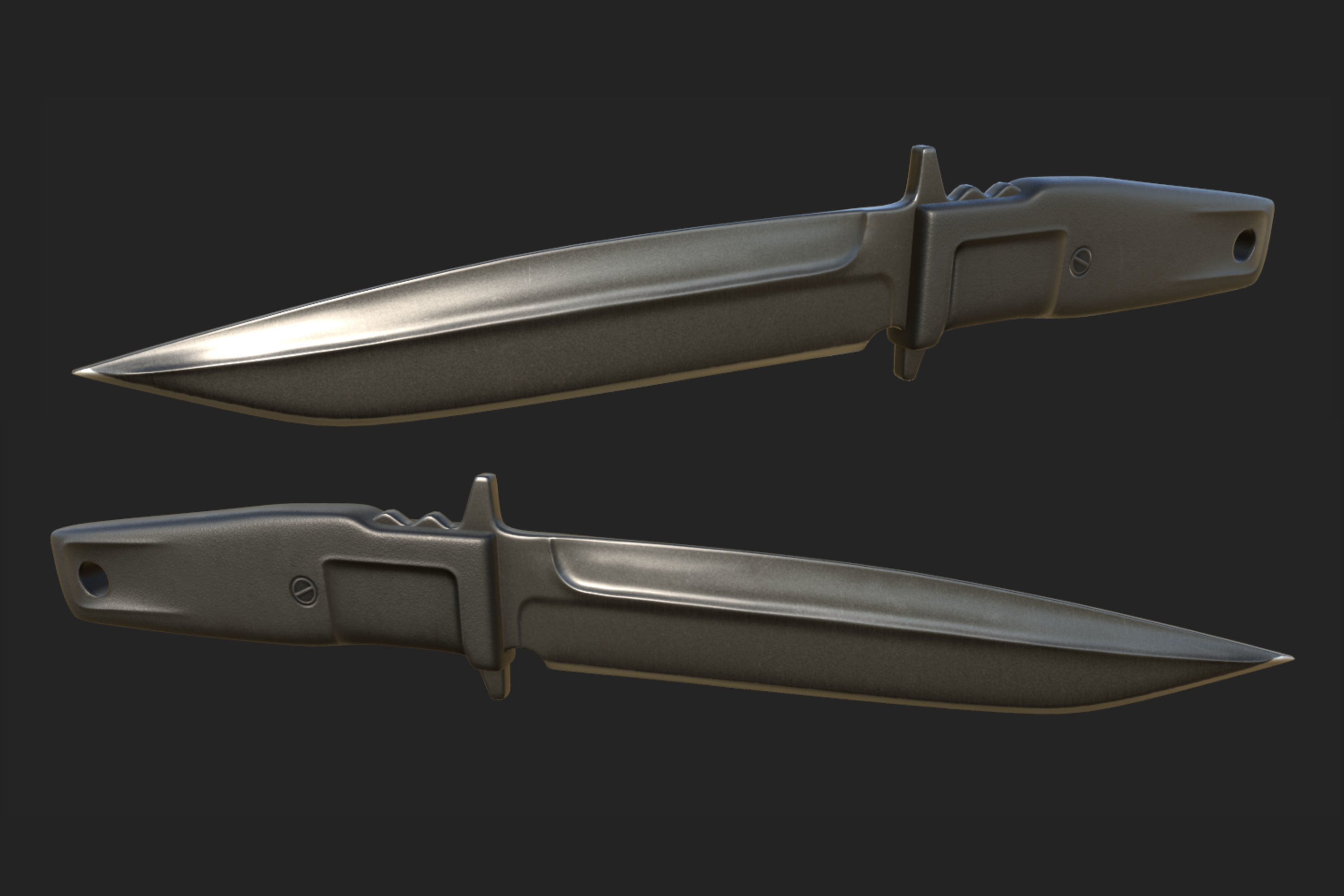 Tactical Combat Knife - Military - Blade - FPS - CS Style Low-poly 3D model_4