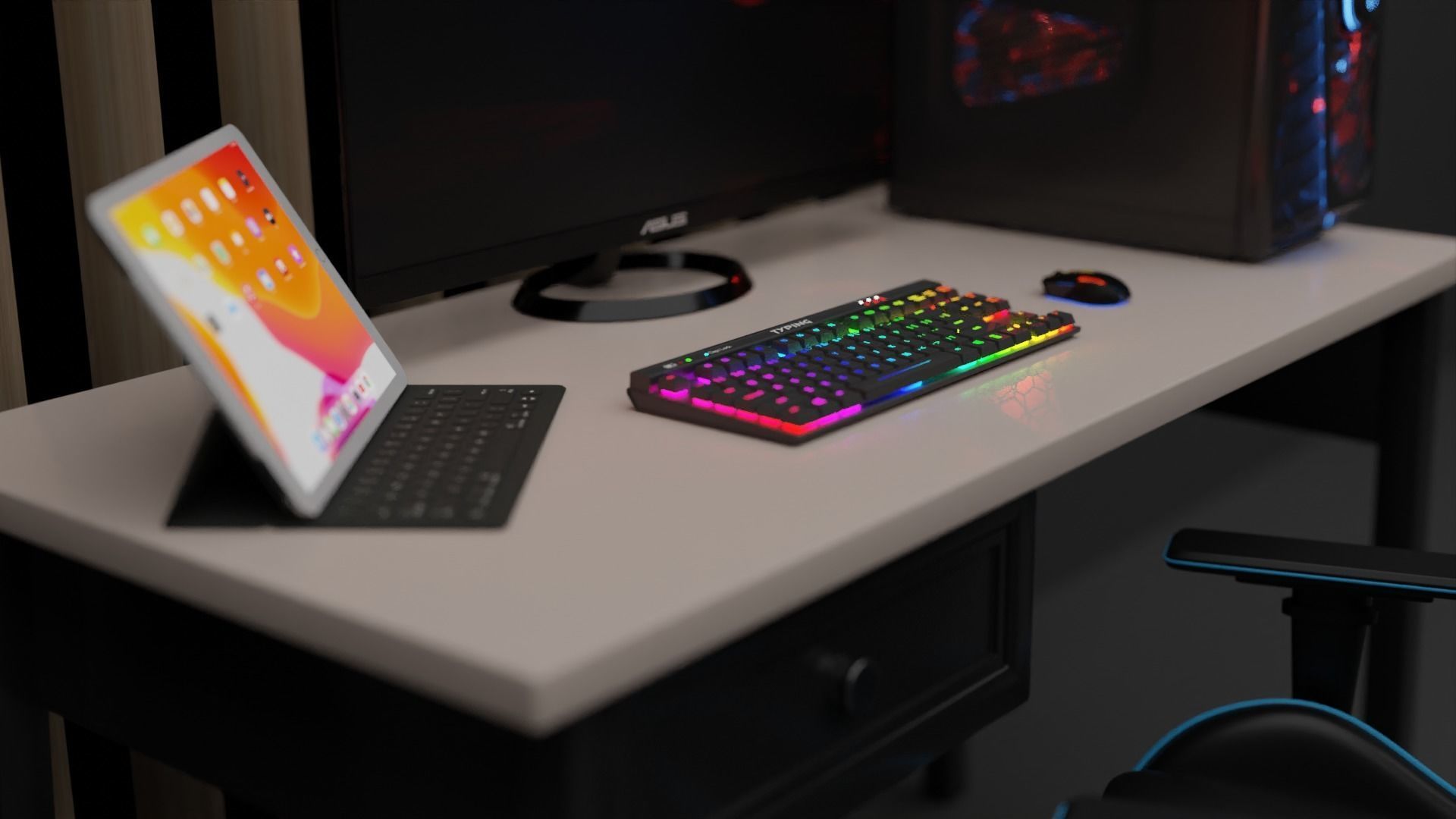 Amazing Gaming Room made in blender 3D model_1