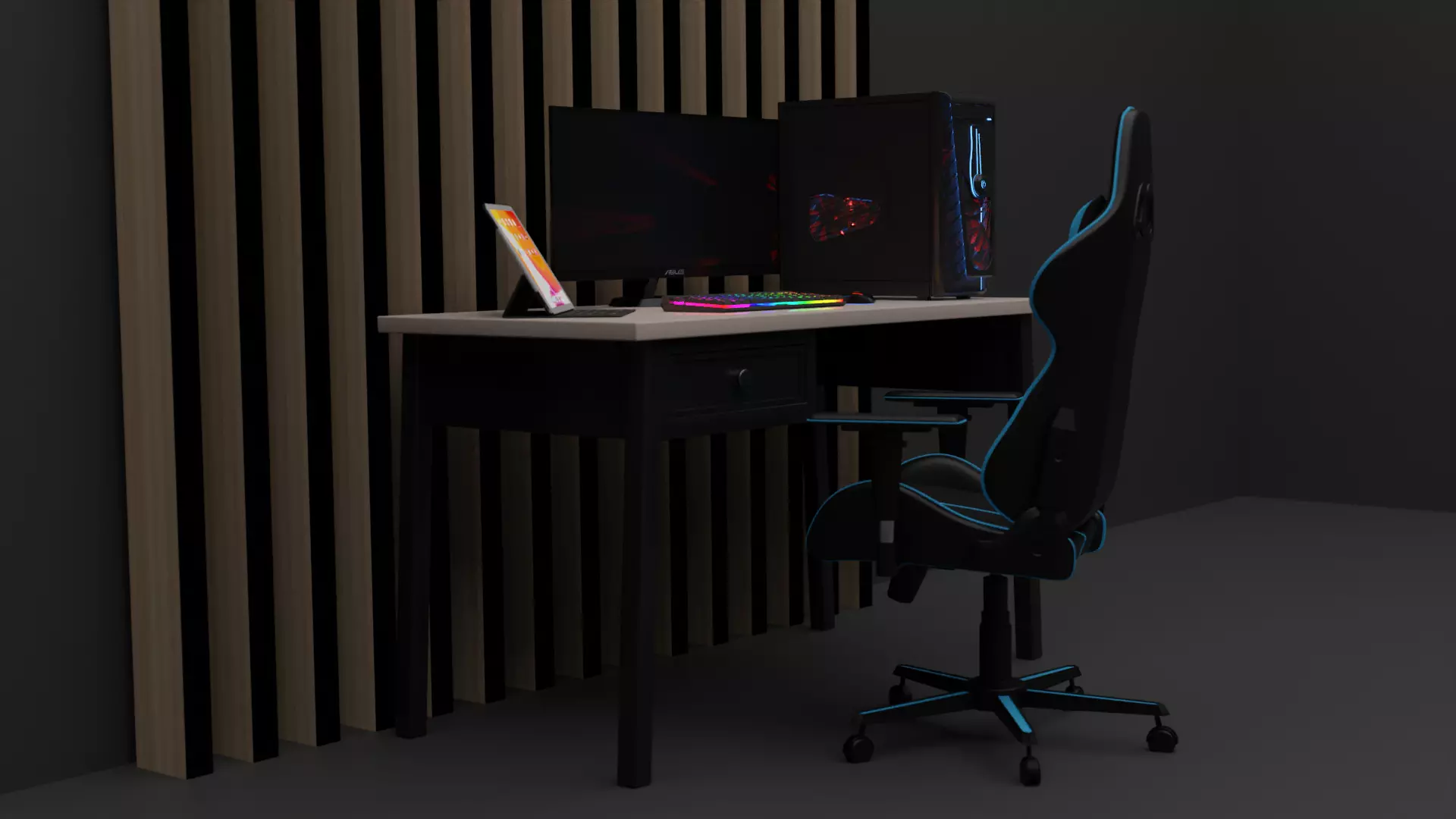 Amazing Gaming Room made in blender 3D model_0