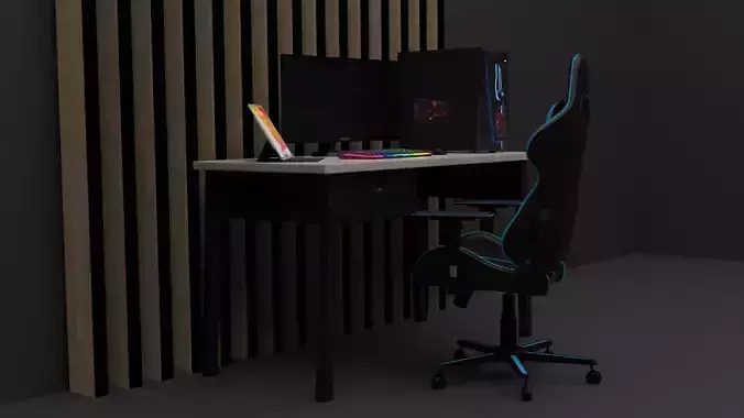 Amazing Gaming Room made in blender 3D model