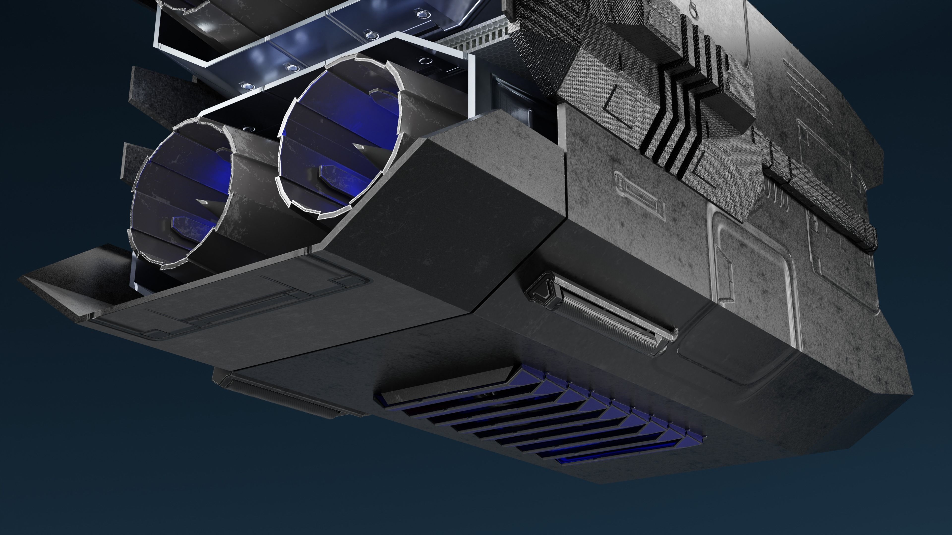 VTOL Engine Low-poly 3D model_4