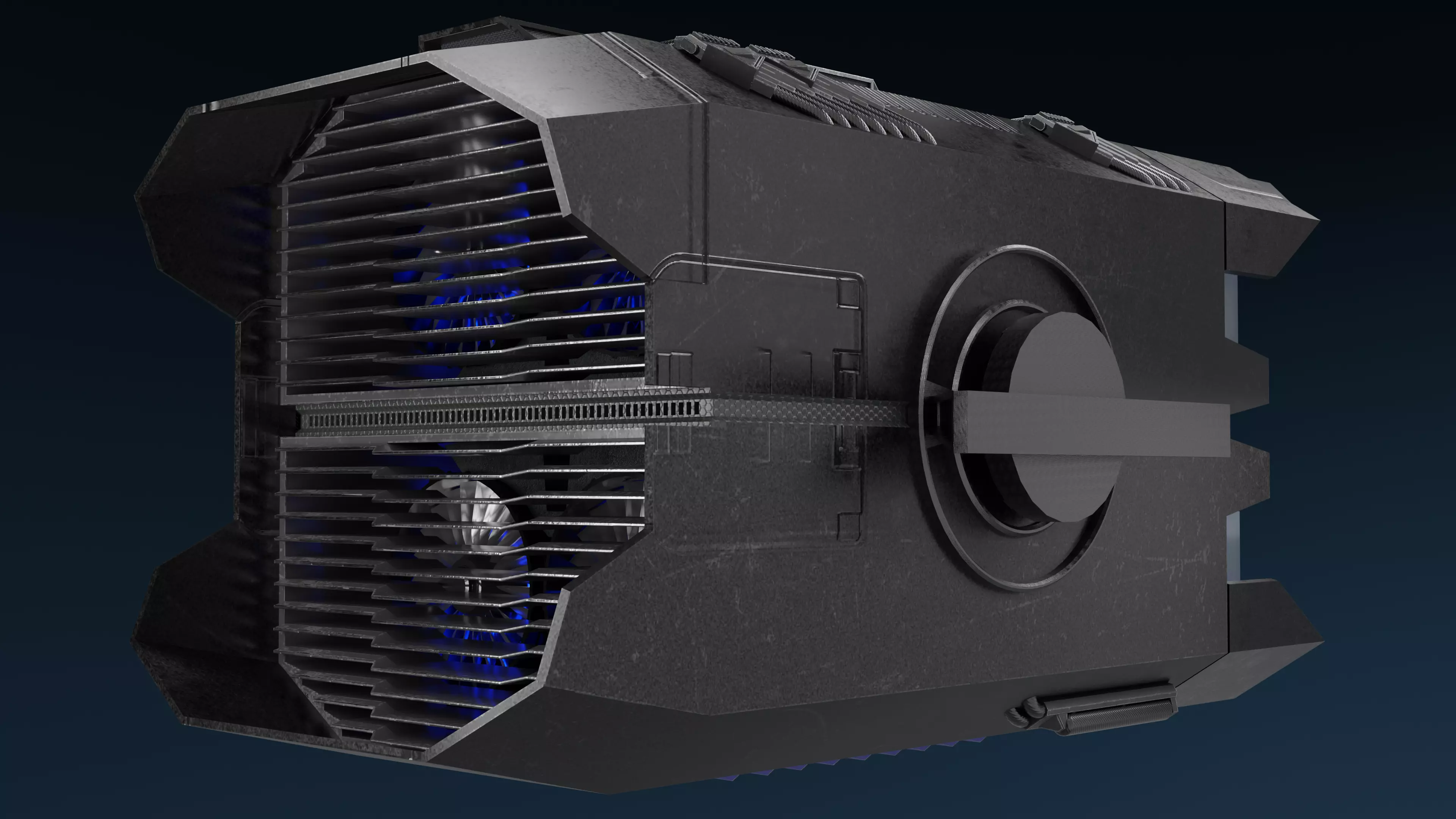 VTOL Engine Low-poly 3D model_0