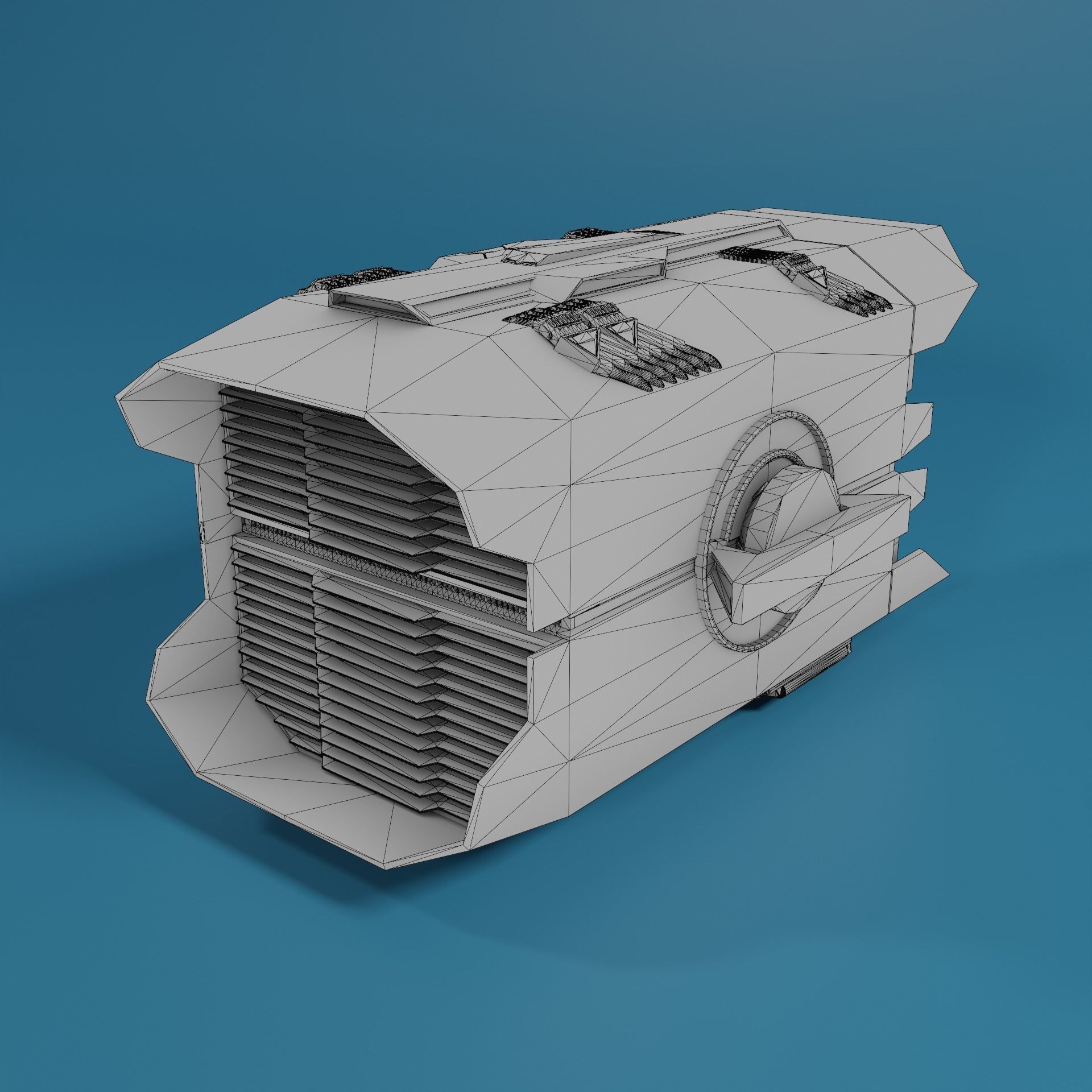 VTOL Engine Low-poly 3D model_5