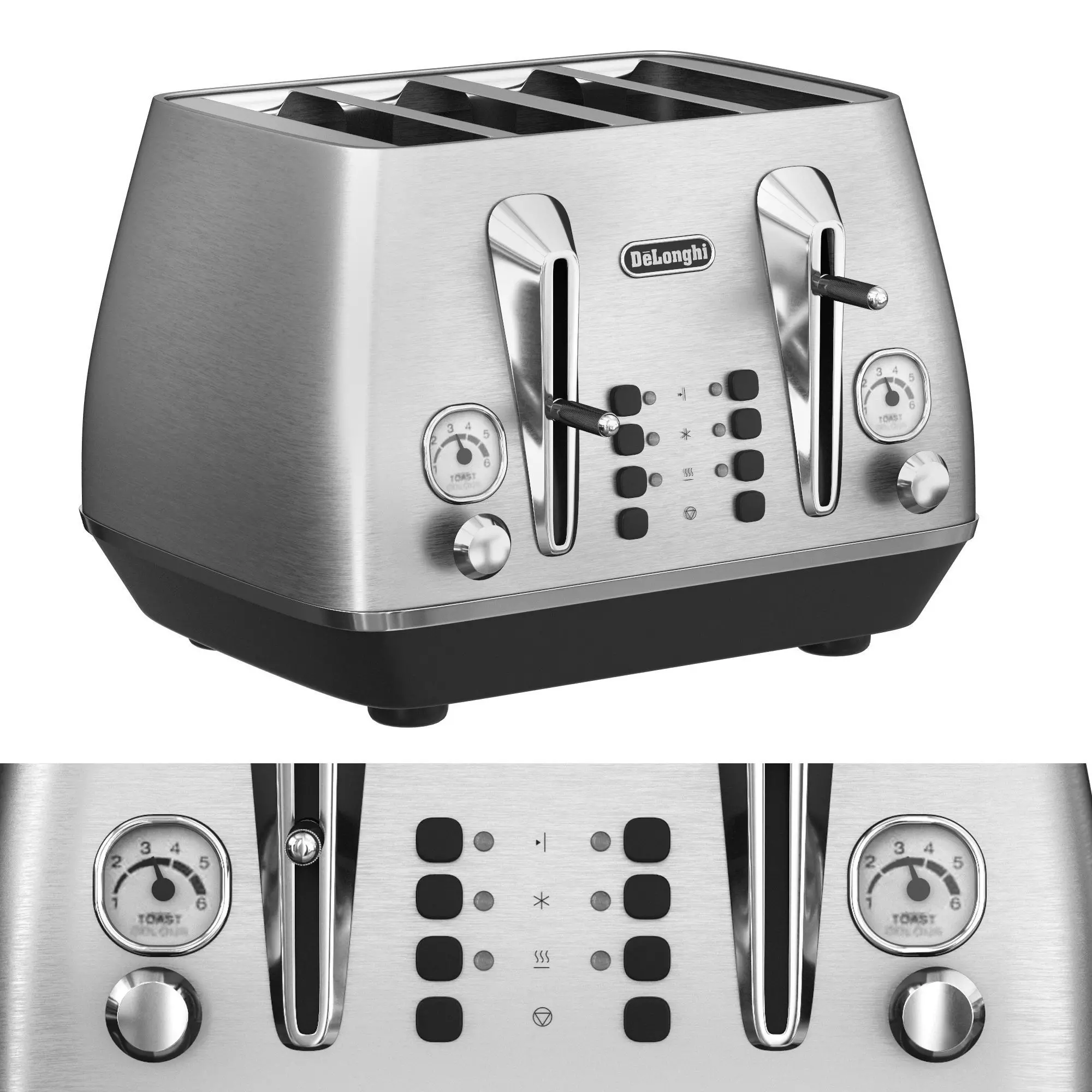 CTI4003 M Distinta Livenza 4 Slice Toaster Stainless Steel 3D model