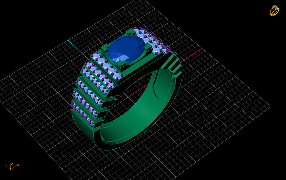 oval men ring gold silver 3D print model_6