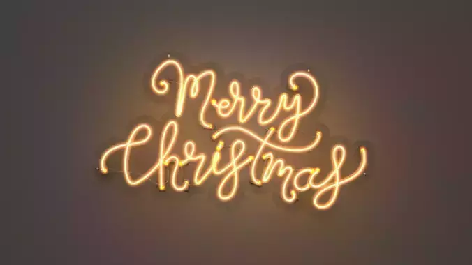 Merry Christmas - Neon Sign 3D model