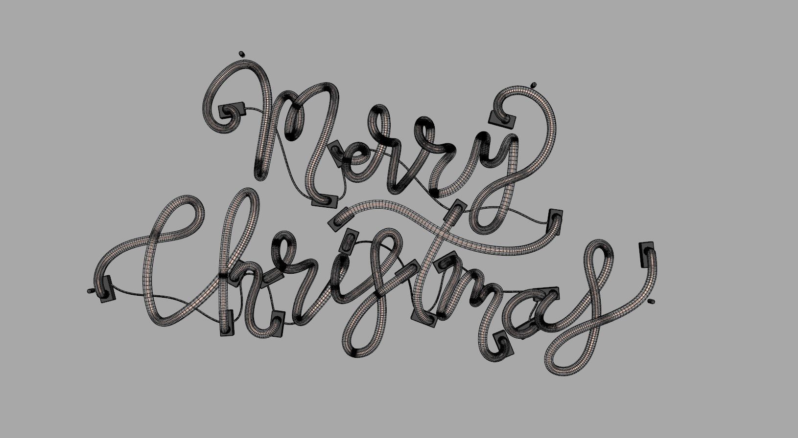 Merry Christmas - Neon Sign 3D model_6