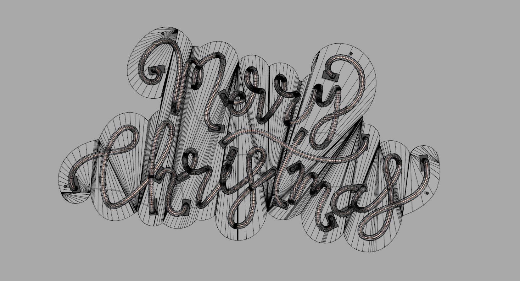 Merry Christmas - Neon Sign 3D model_5