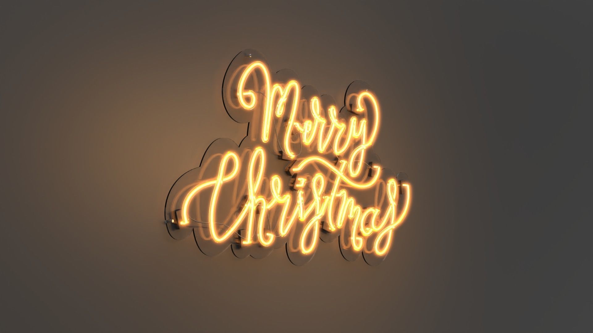 Merry Christmas - Neon Sign 3D model_4