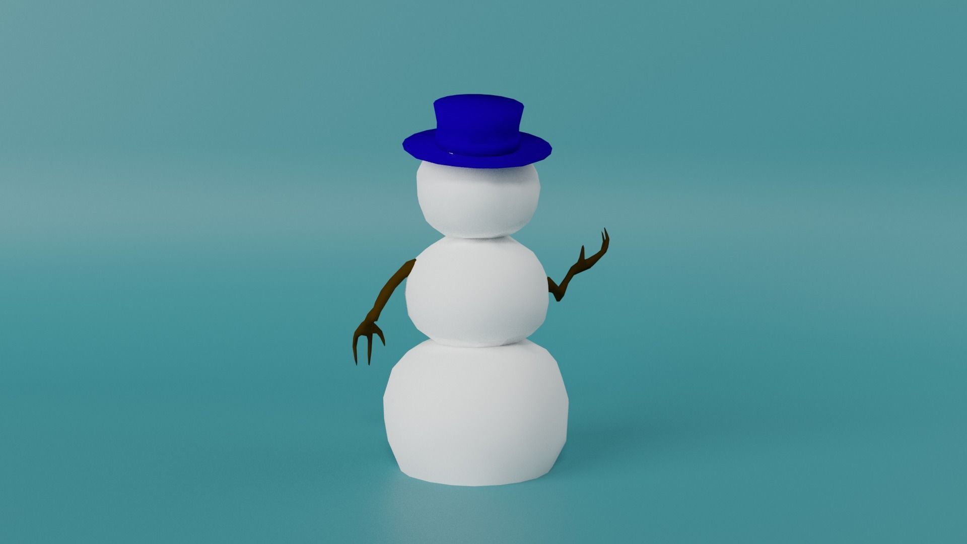 Snowman Low-poly 3D model_5