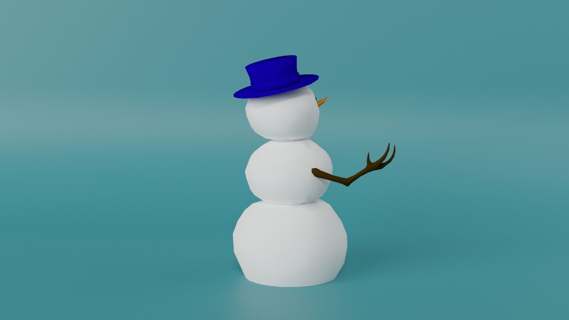 Snowman Low-poly 3D model_11