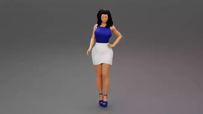 Sexy secretary Girl Wearing Skirt and Shirt