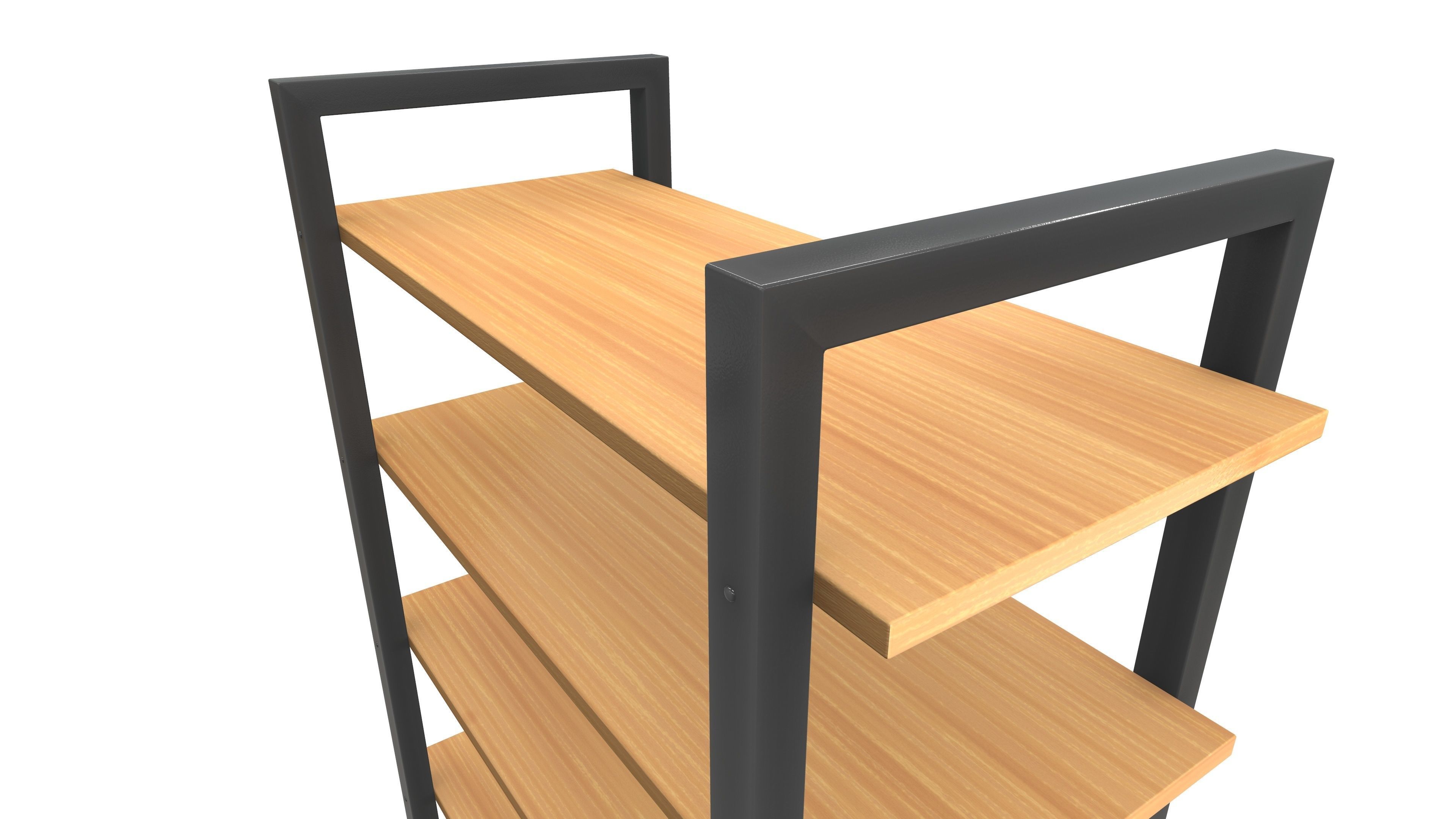 Wooden Shelf 3D Model AR VR PBR Low-poly 3D model_15