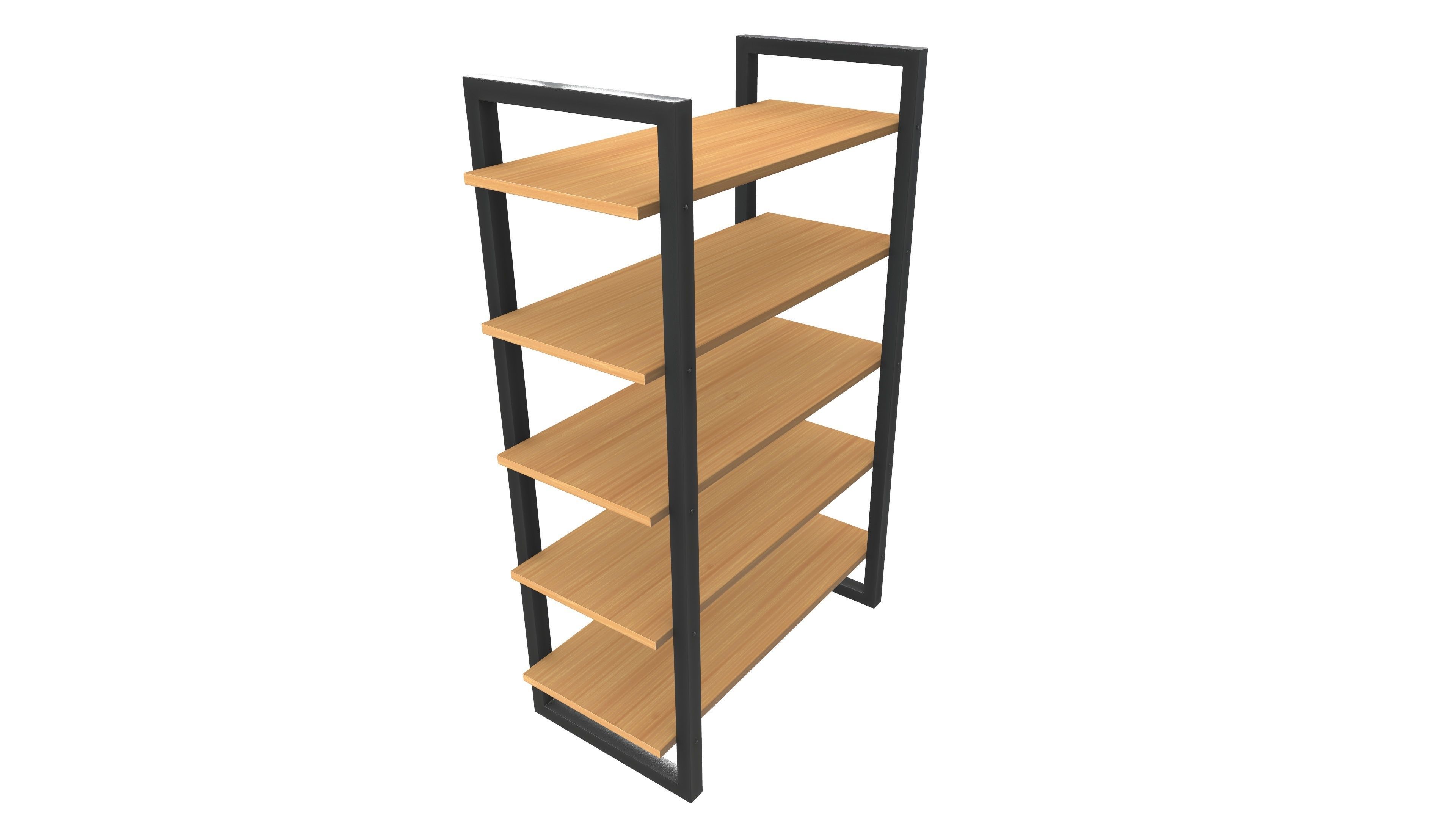 Wooden Shelf 3D Model AR VR PBR Low-poly 3D model_6