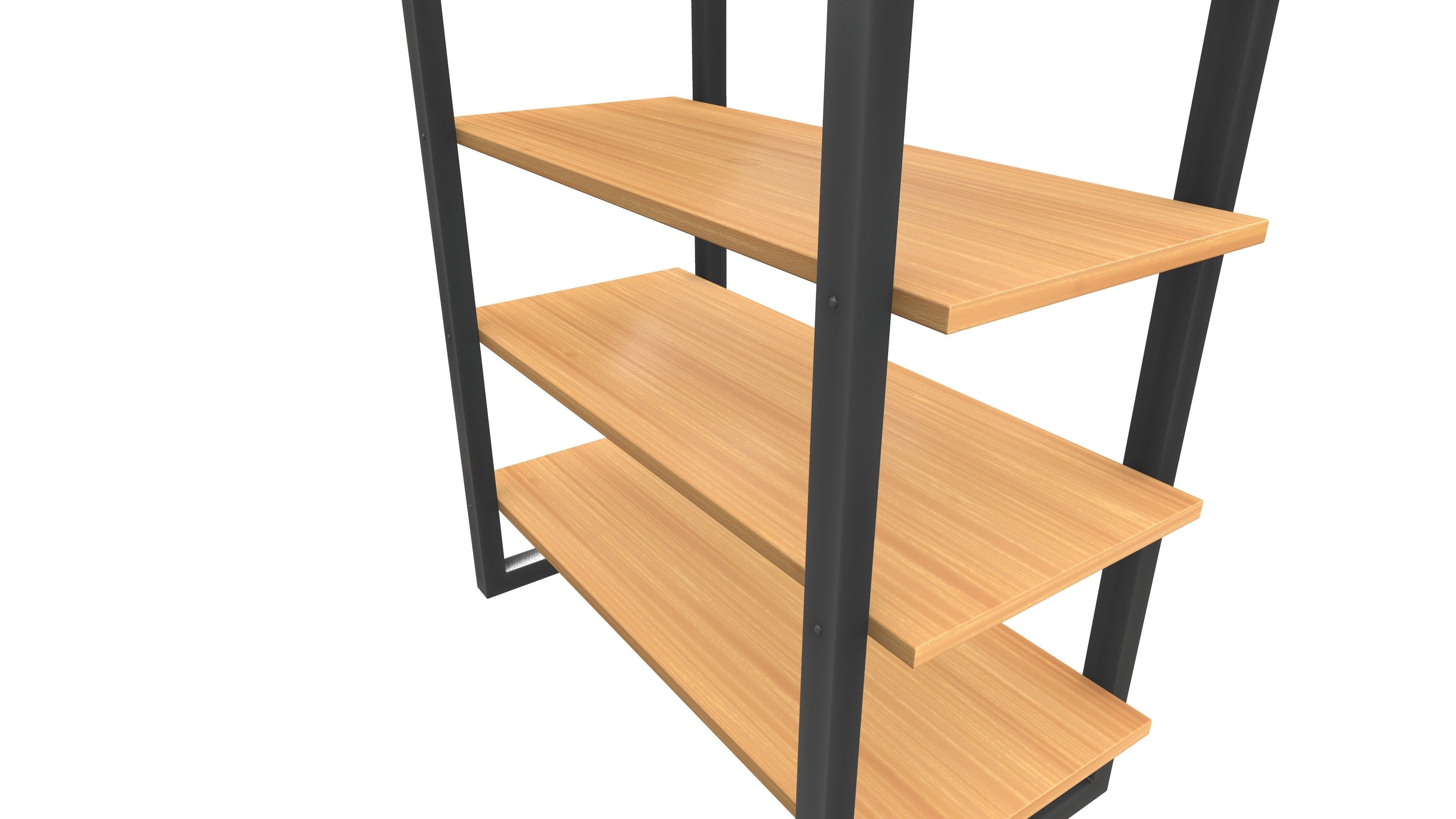 Wooden Shelf 3D Model AR VR PBR Low-poly 3D model_14