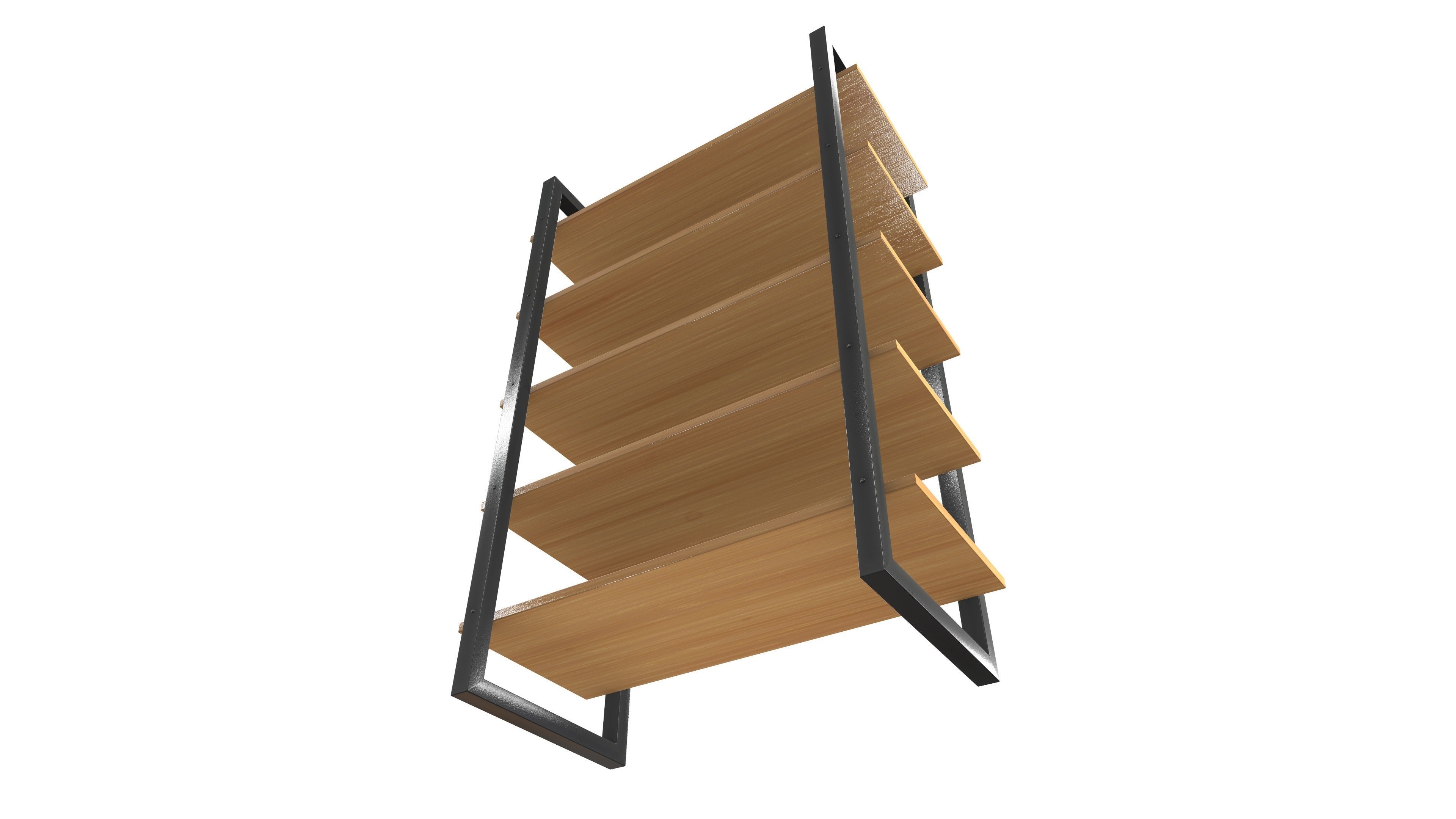 Wooden Shelf 3D Model AR VR PBR Low-poly 3D model_9