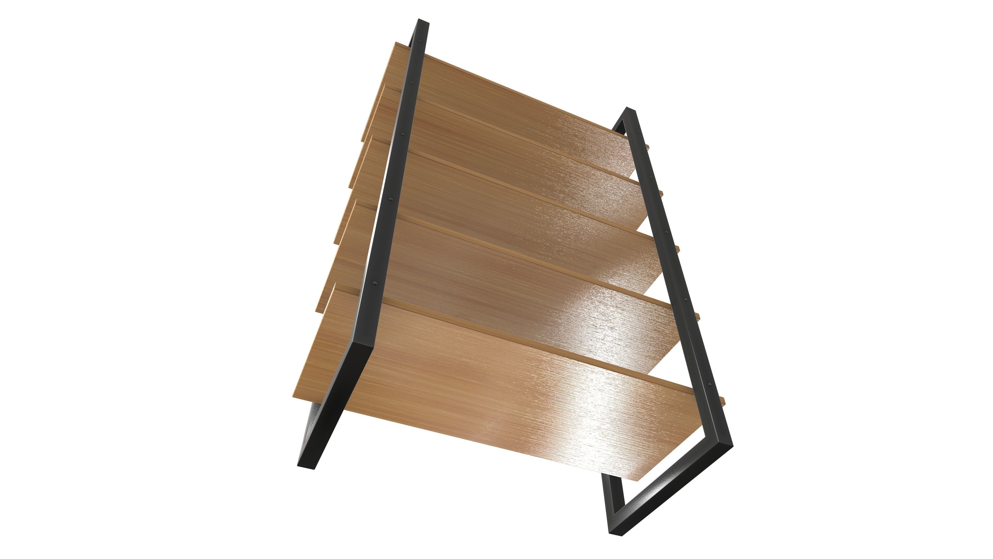 Wooden Shelf 3D Model AR VR PBR Low-poly 3D model_10