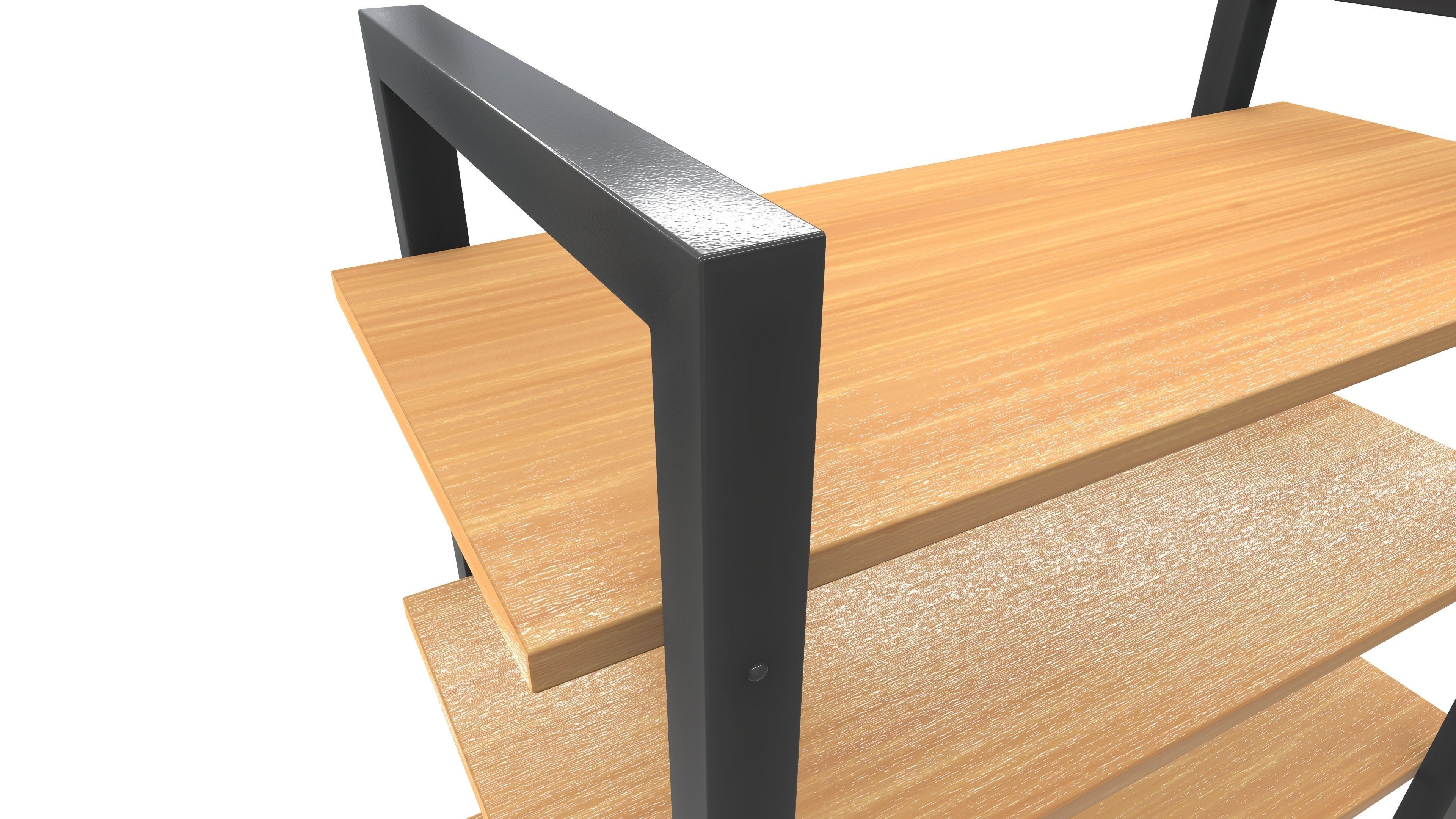 Wooden Shelf 3D Model AR VR PBR Low-poly 3D model_12