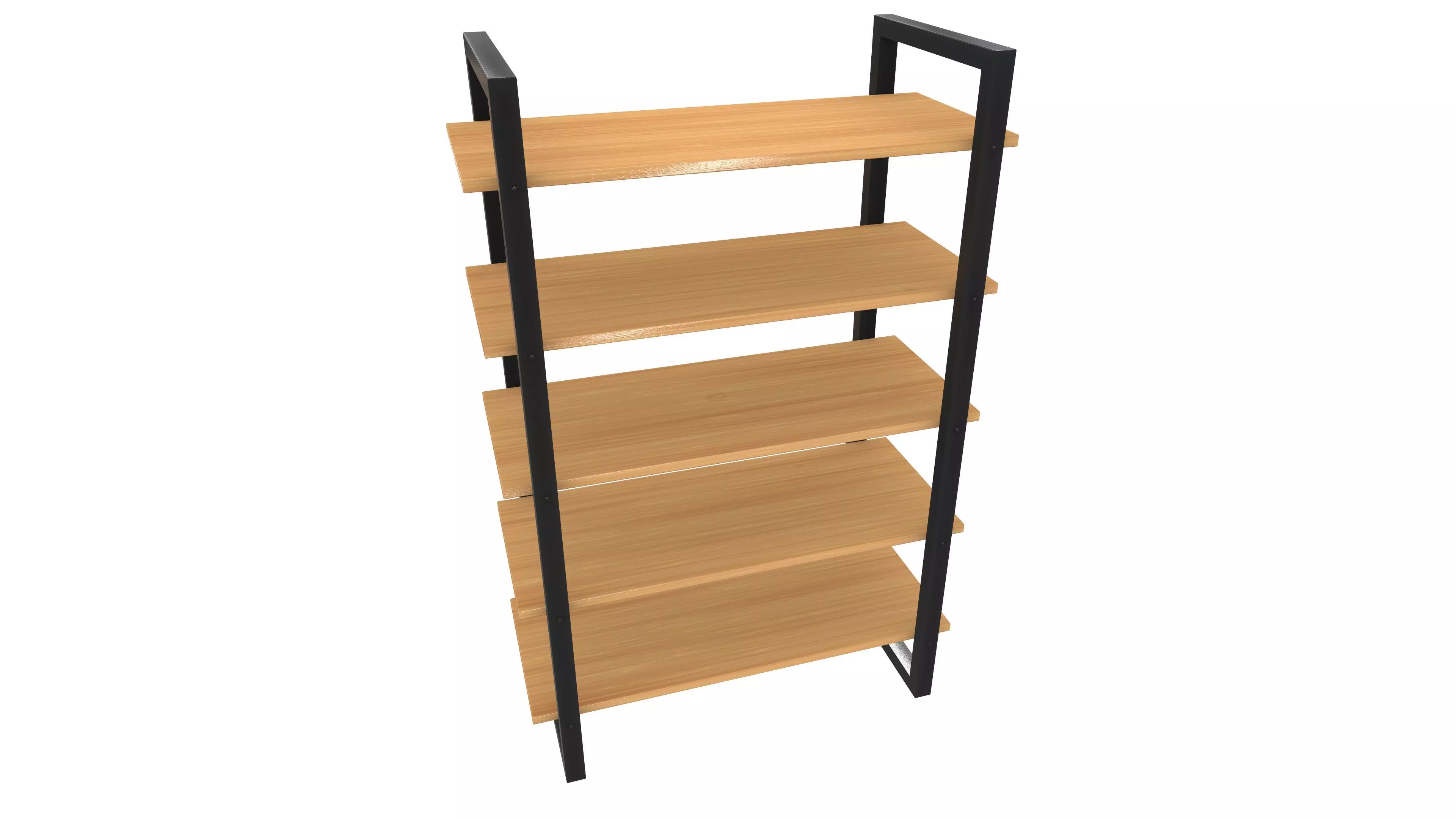 Wooden Shelf 3D Model AR VR PBR Low-poly 3D model_0