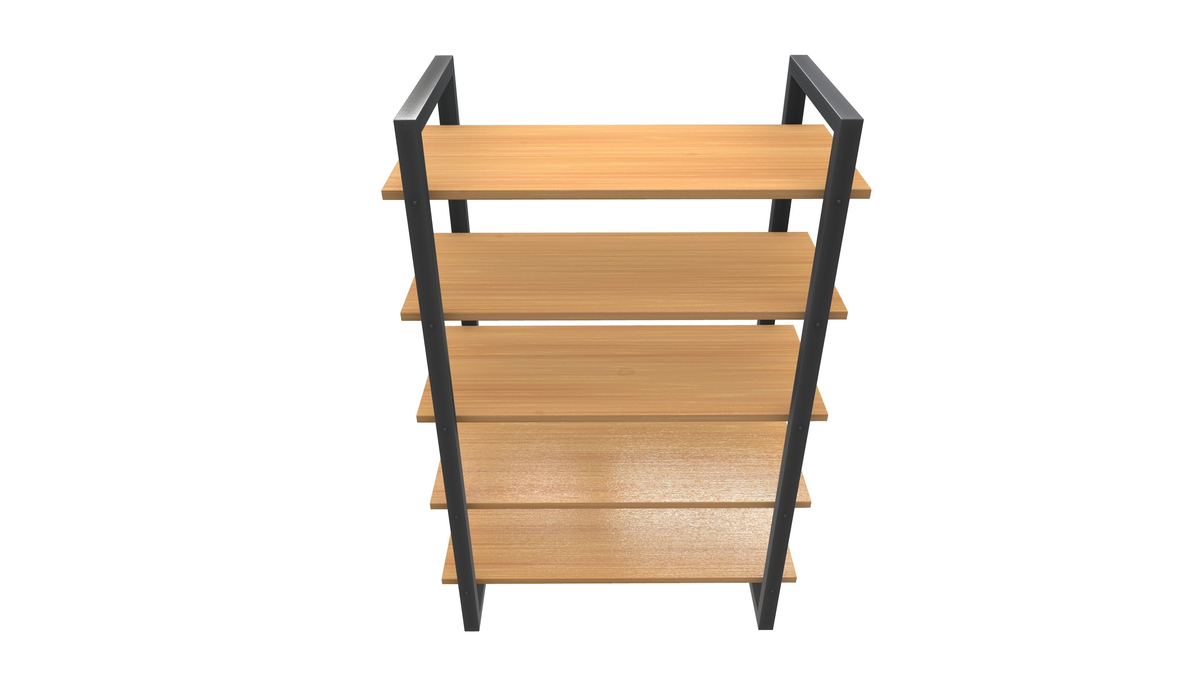 Wooden Shelf 3D Model AR VR PBR Low-poly 3D model_11