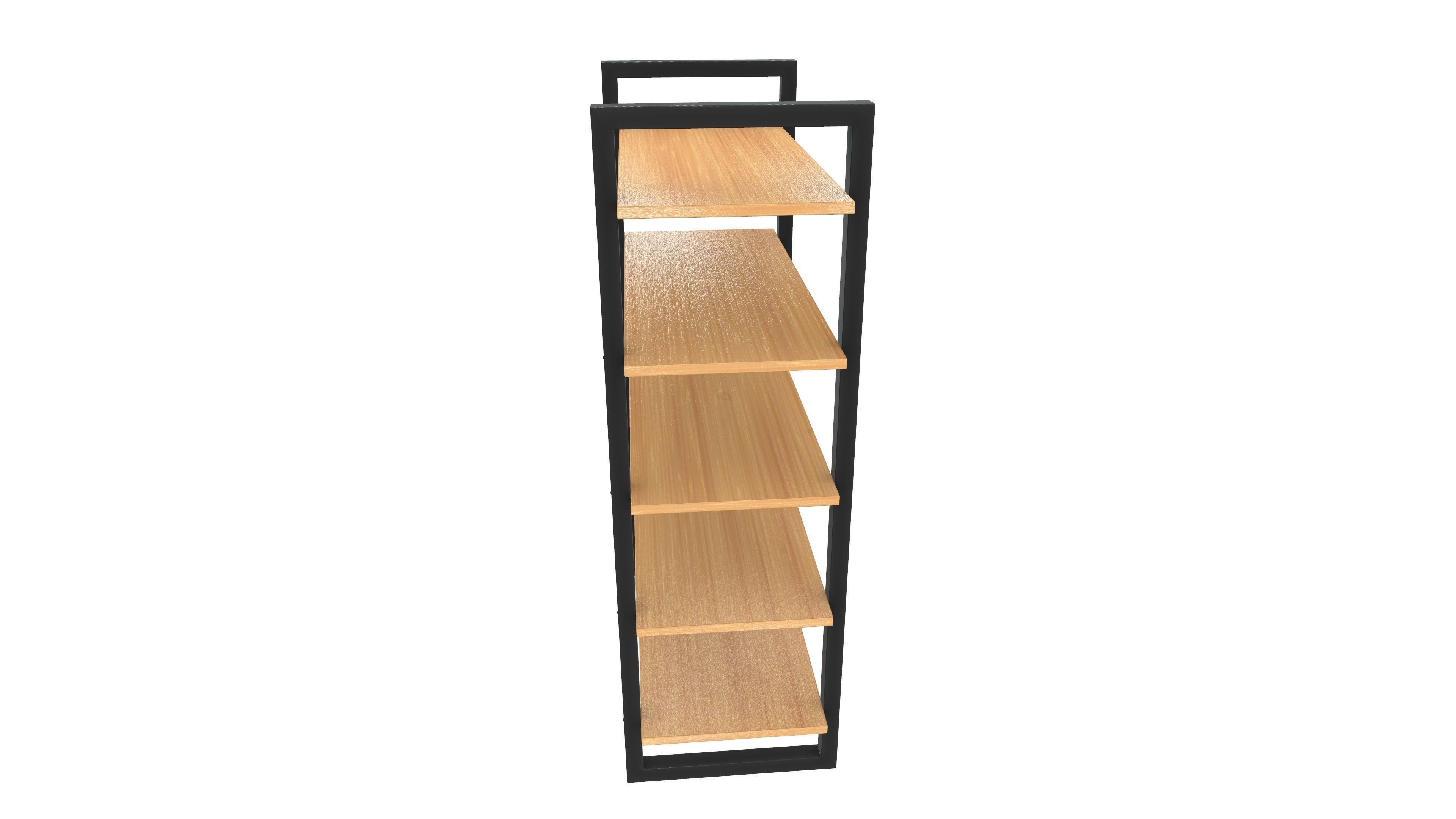 Wooden Shelf 3D Model AR VR PBR Low-poly 3D model_5