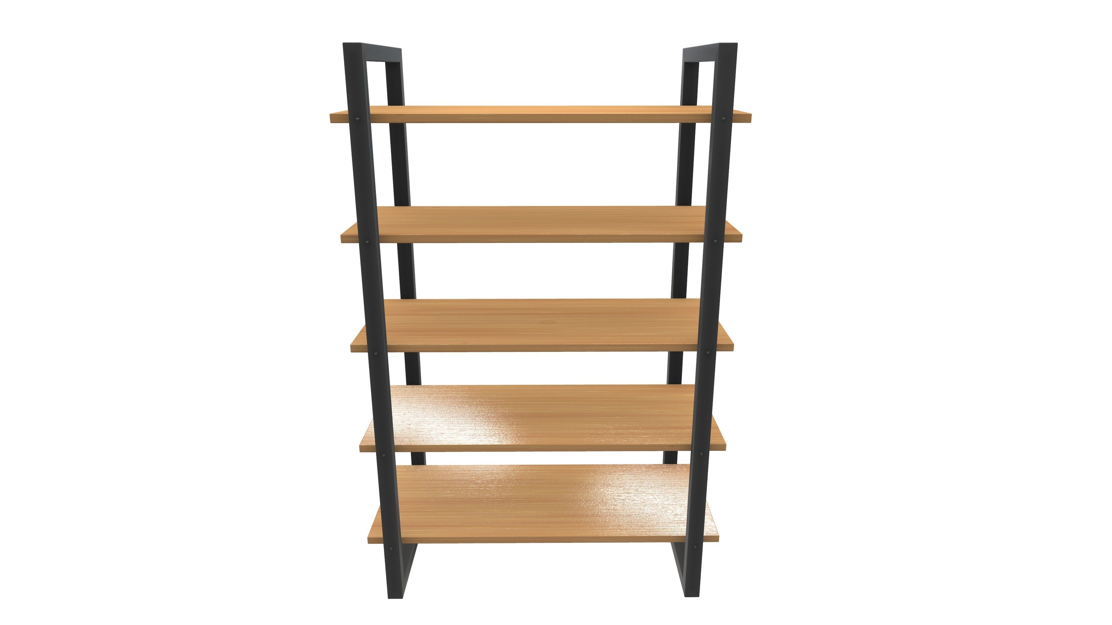 Wooden Shelf 3D Model AR VR PBR Low-poly 3D model_8