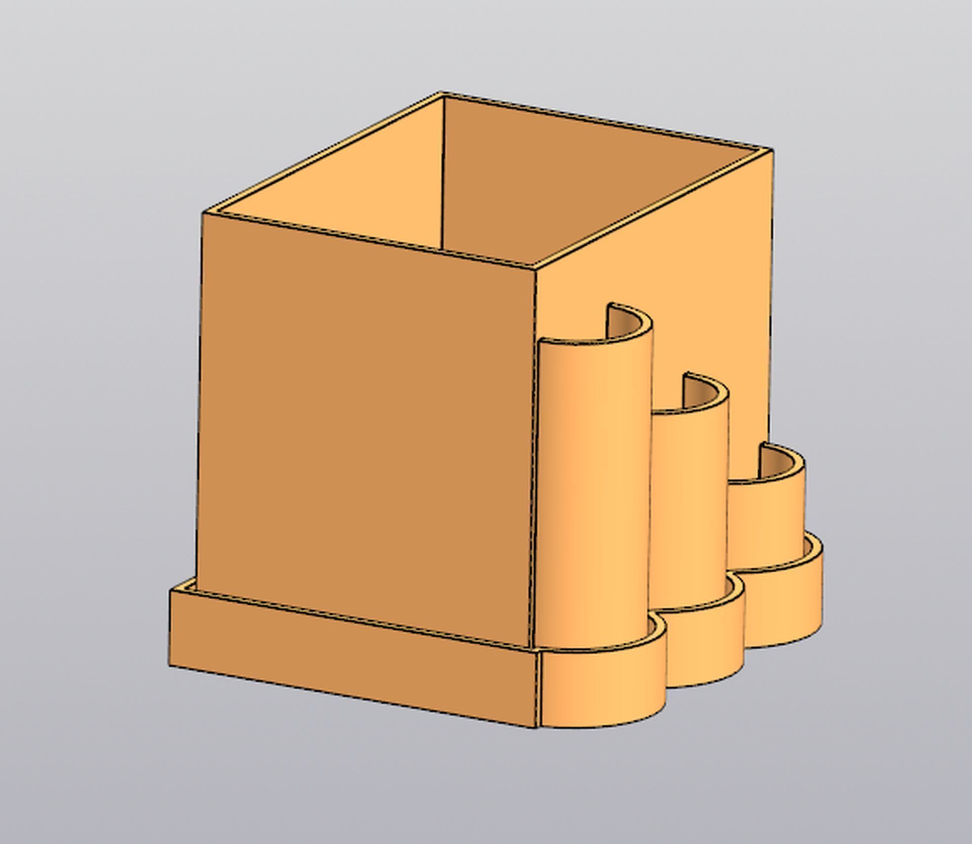Planter Penholder round box 3D print model_2