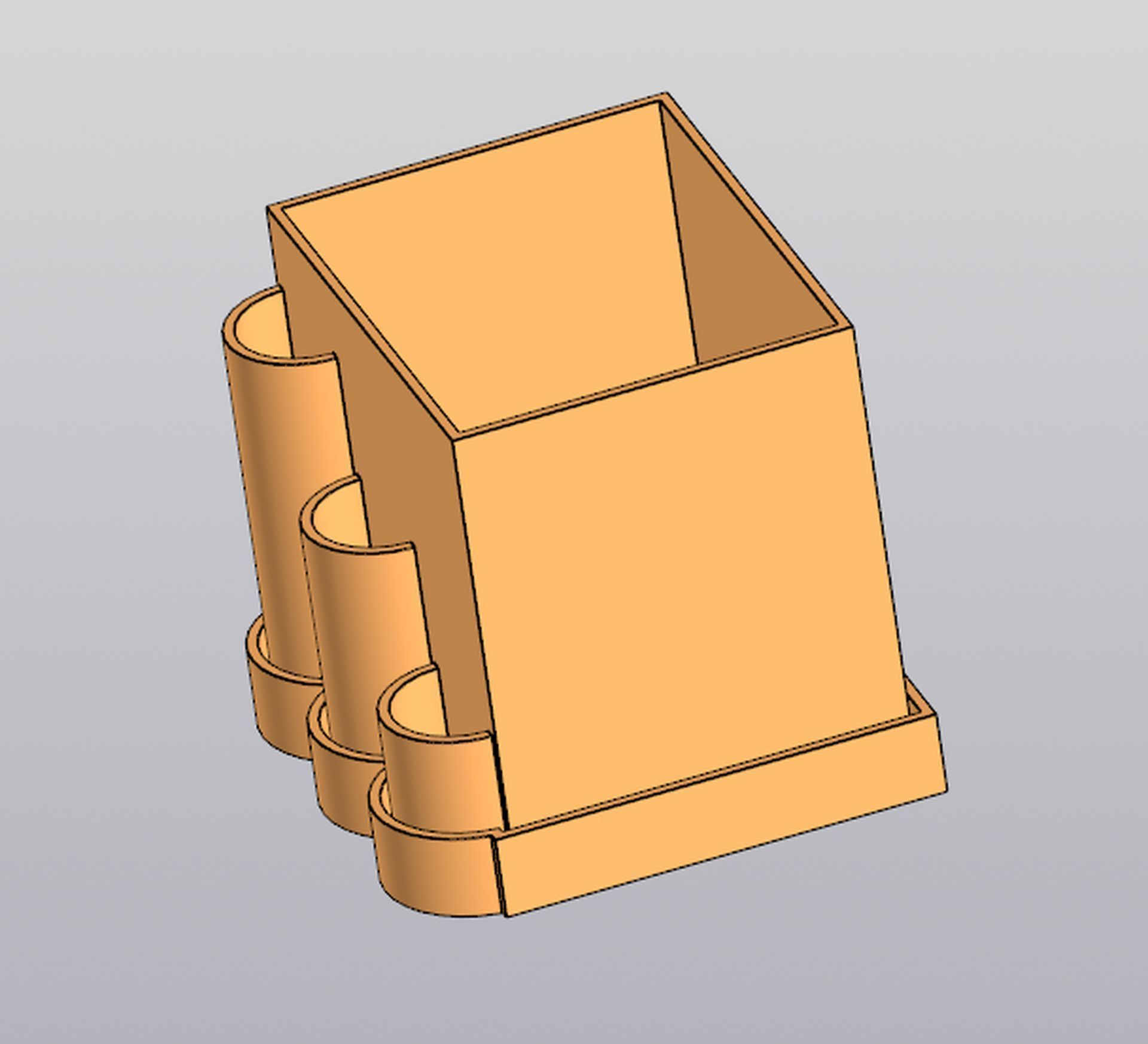 Planter Penholder round box 3D print model_1