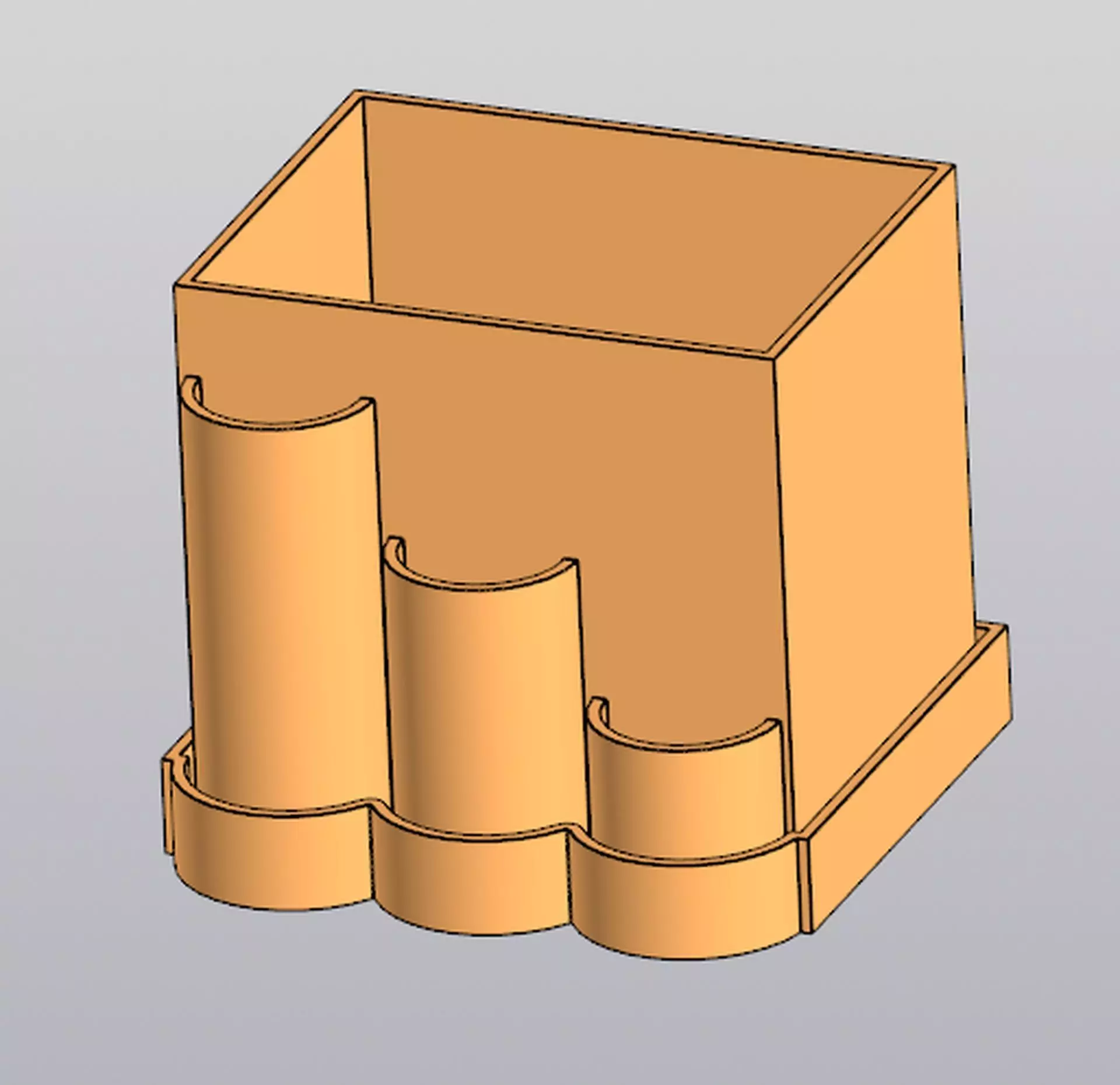 Planter Penholder round box 3D print model_0