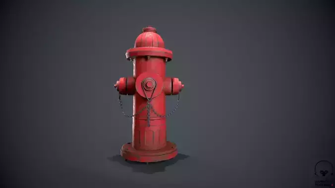 Game ready realistic and low poly fire hydrant 