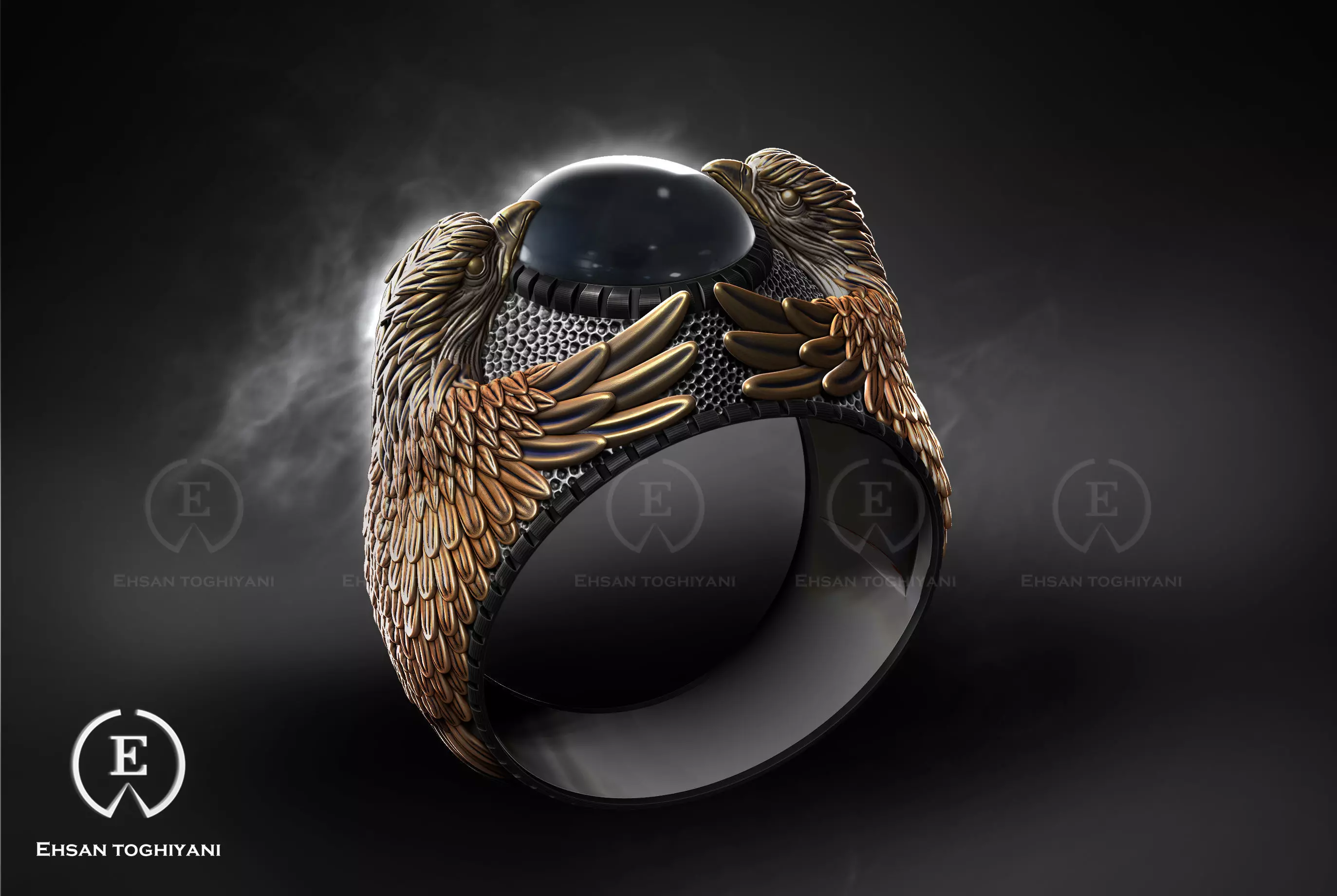 eagel ring 3D print model_0