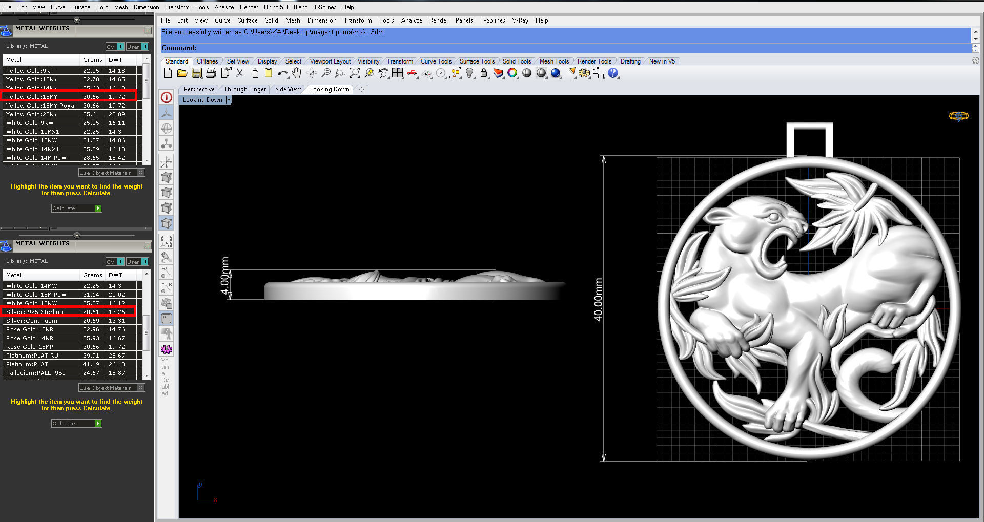 puma pendant  3D print model_4