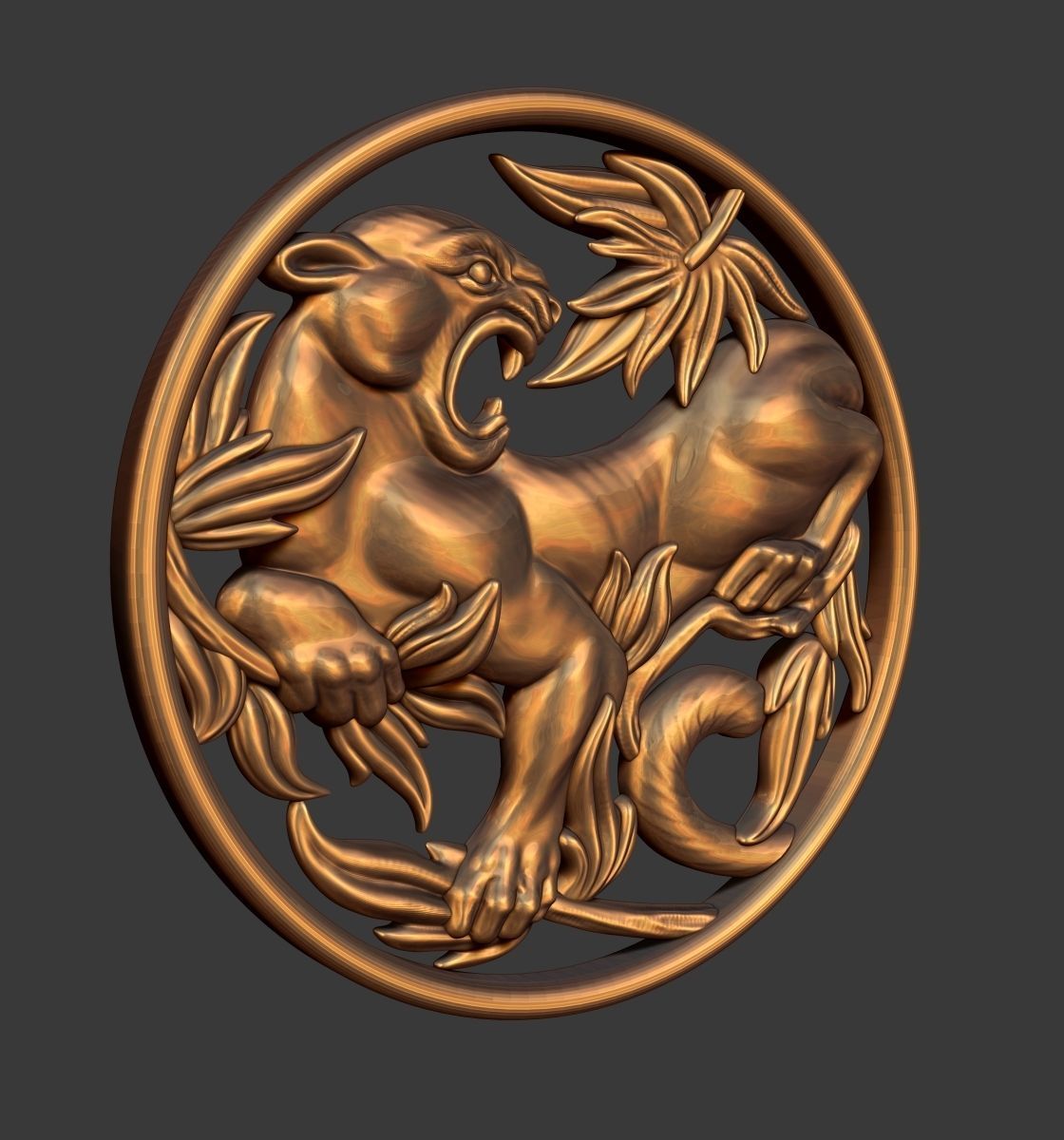 puma pendant  3D print model_3