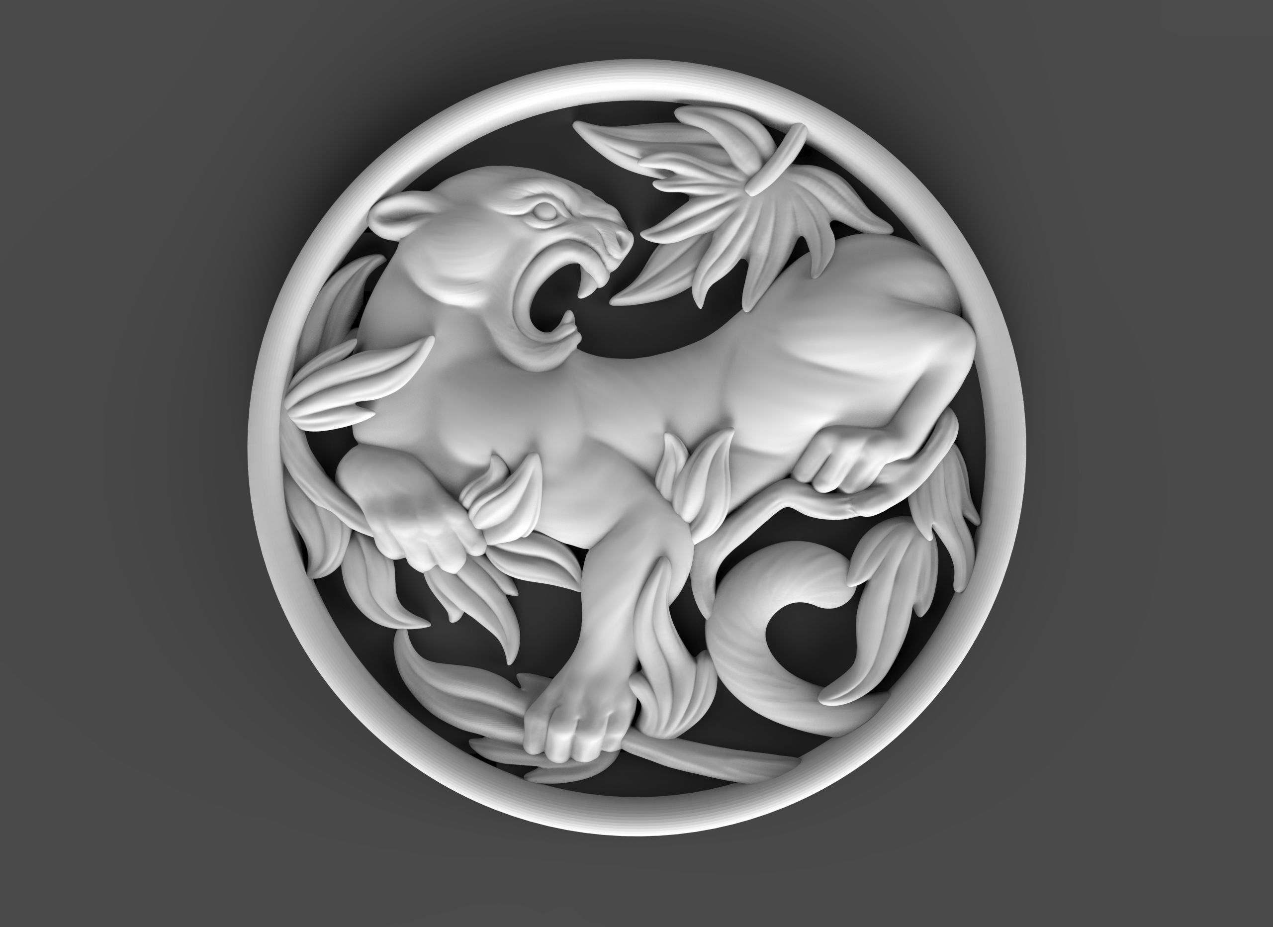 puma pendant  3D print model_2