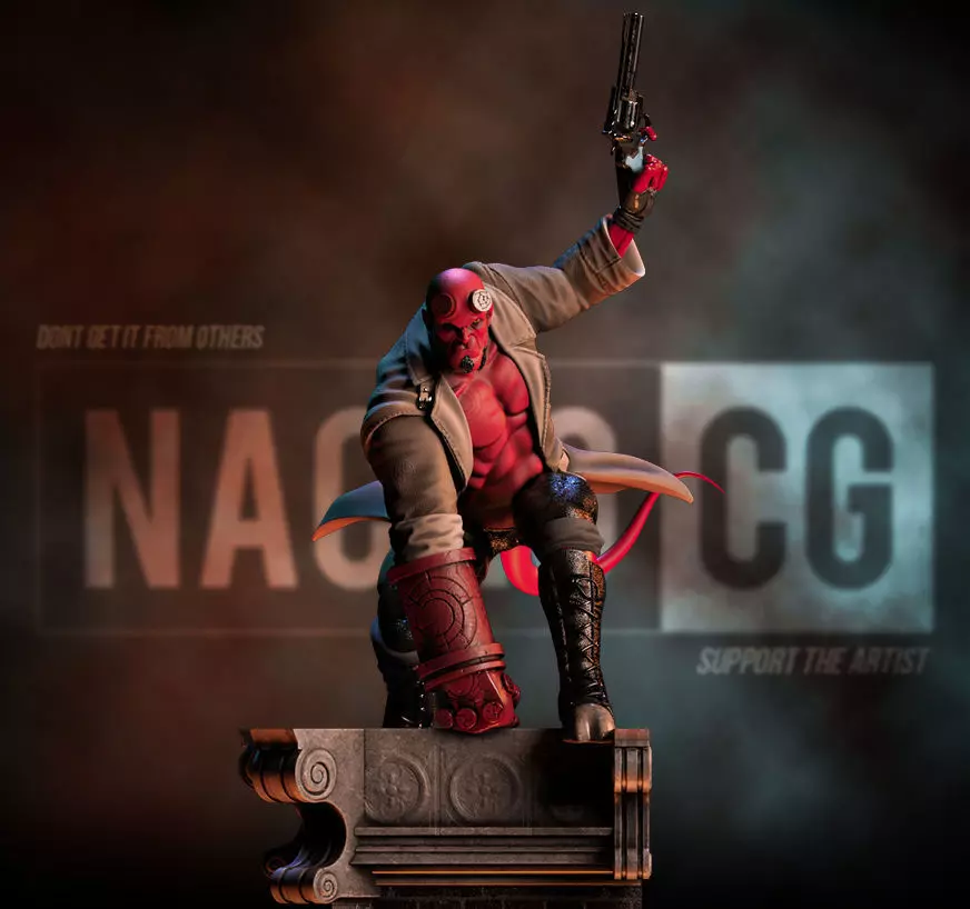 Fan Art Hellboy - Statue 3D print model