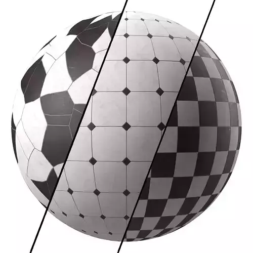 Marble Tile Materials 11- Marble Mixed by Stone 3 patterns Pbr