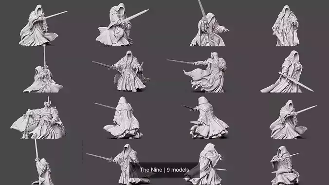 The Nine knight holding sword