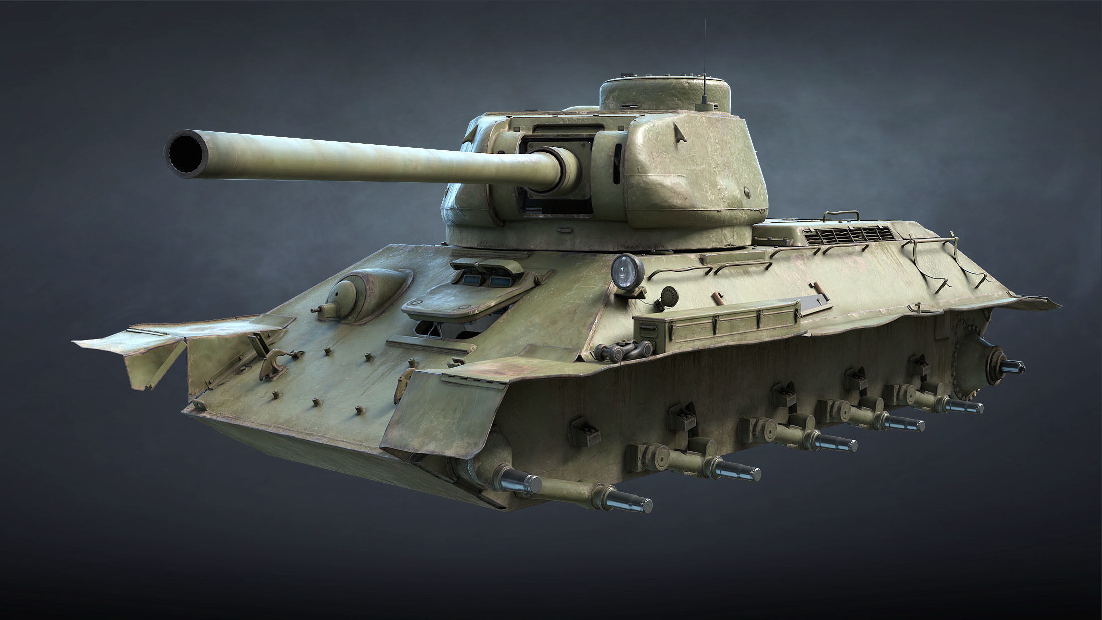 T-34-85 Game Ready world war ii tank Low-poly 3D model_20