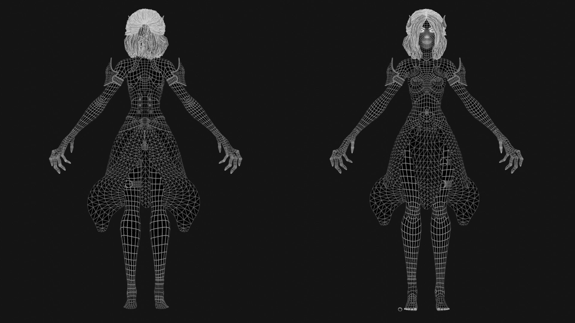 Game Ready Witch witch Epic Skeleton  Low-poly 3D model_13