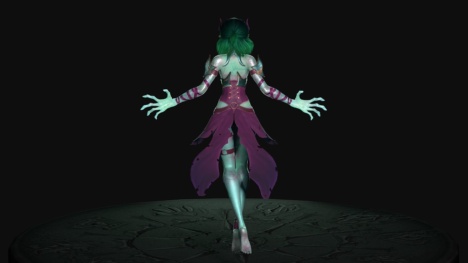 Game Ready Witch witch Epic Skeleton  Low-poly 3D model_5