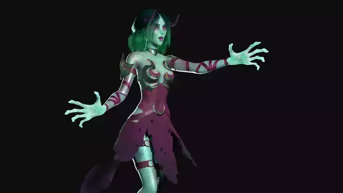 Game Ready Witch witch Epic Skeleton  Low-poly 3D model Game Ready Witch witch Epic Skeleton  Low-poly 3D model